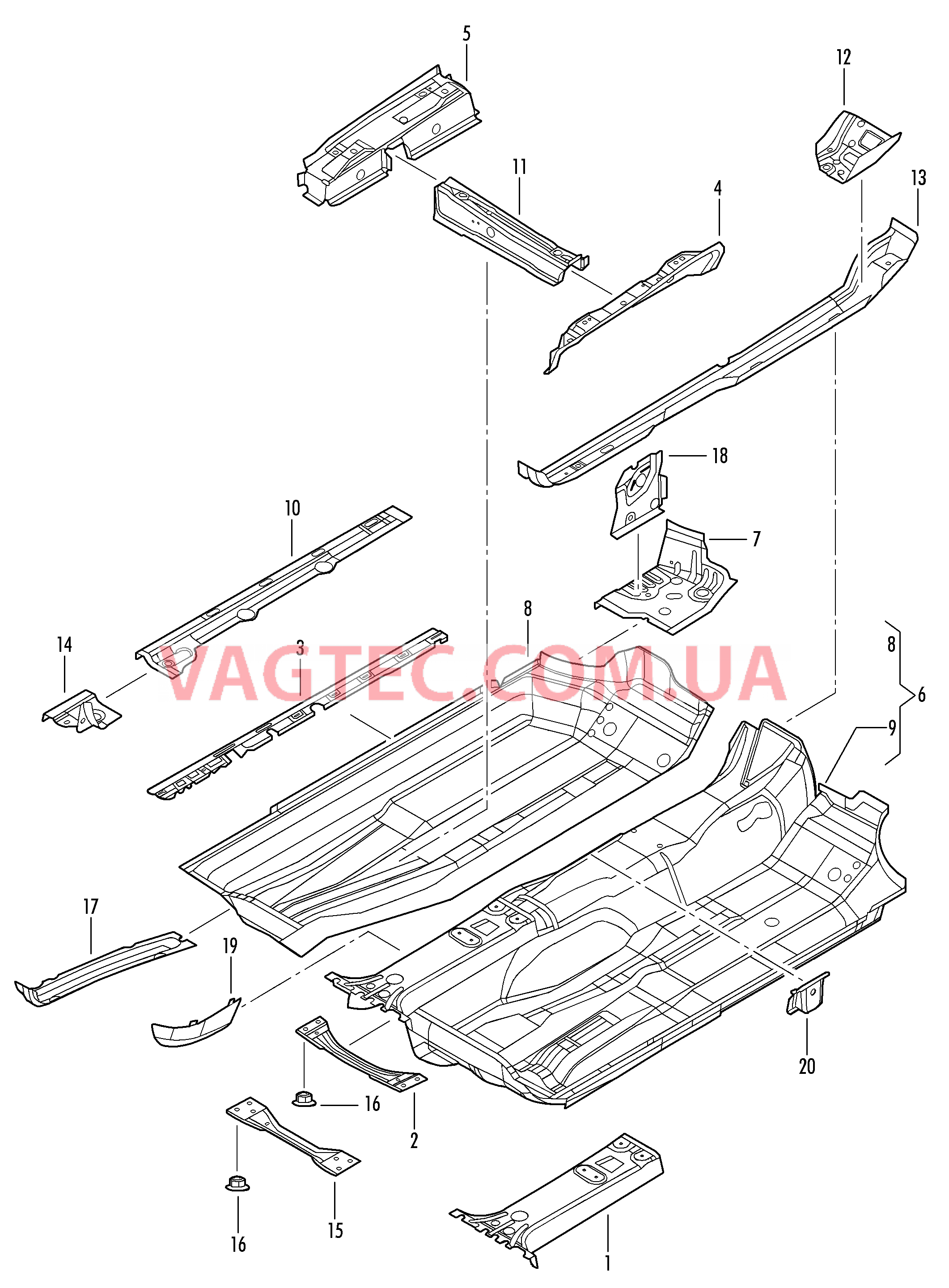 Панель пола  для VOLKSWAGEN GOLF 2011-1