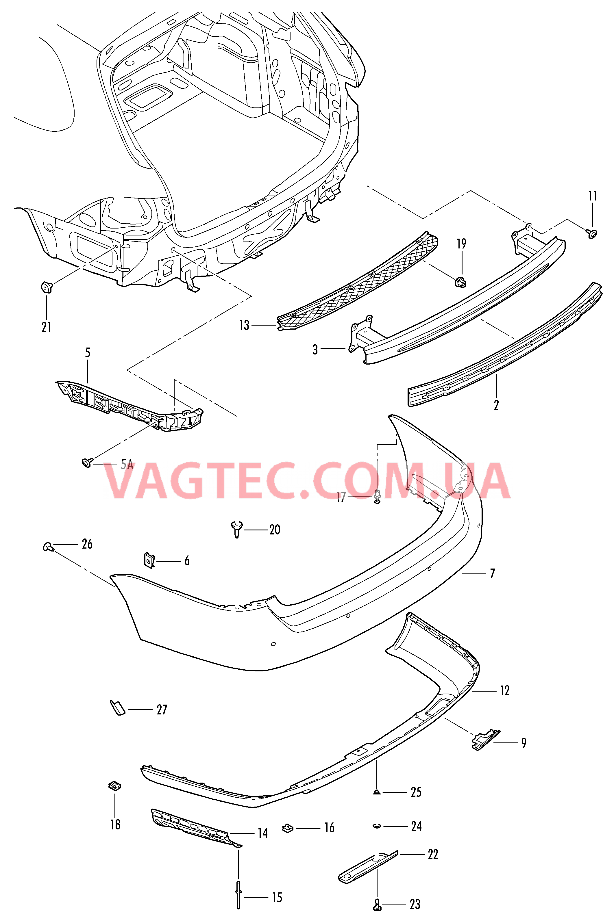 Бампер  для VOLKSWAGEN GOLF 2014