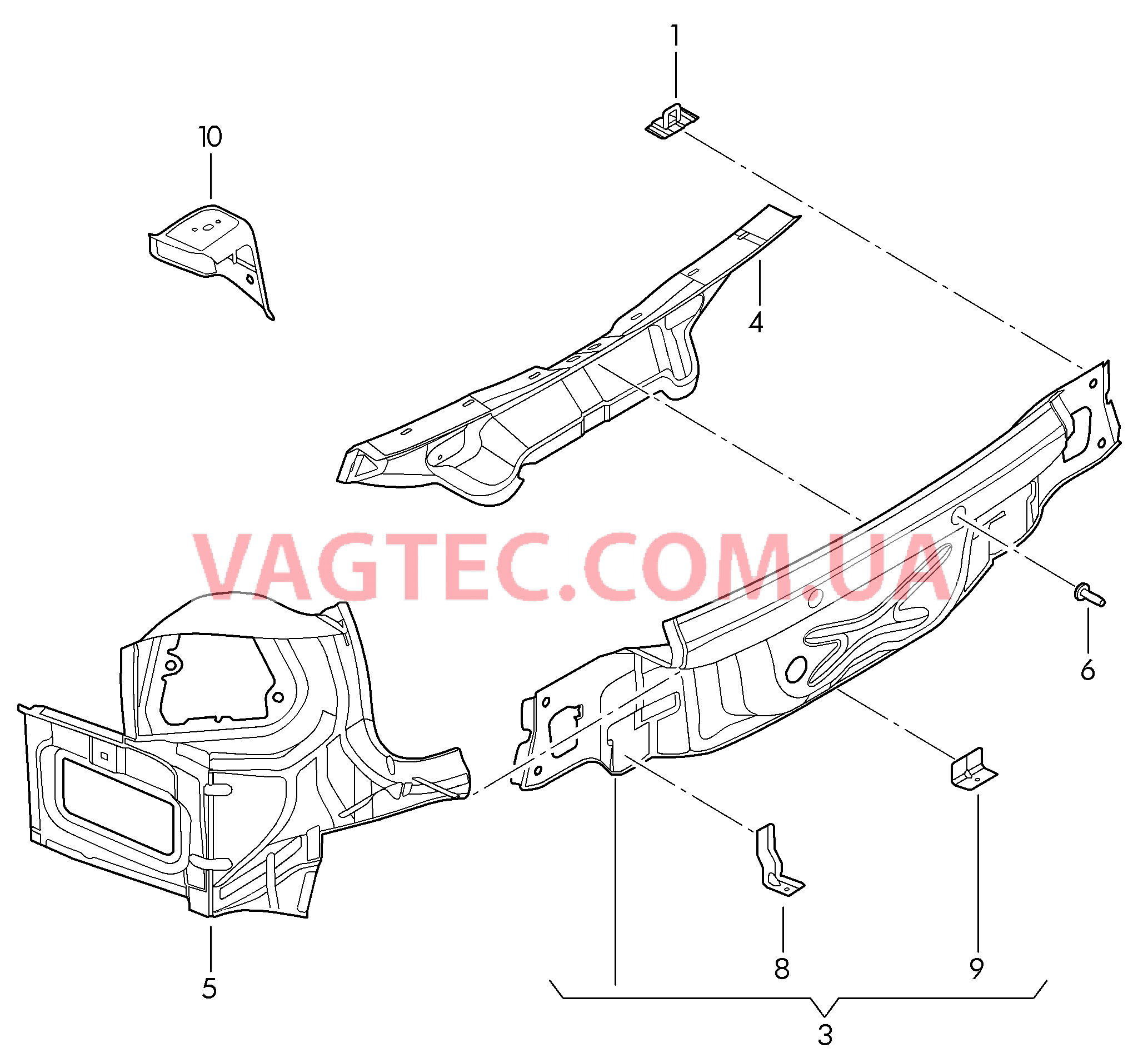 Задняя панель  для VOLKSWAGEN GOLF 2007-1