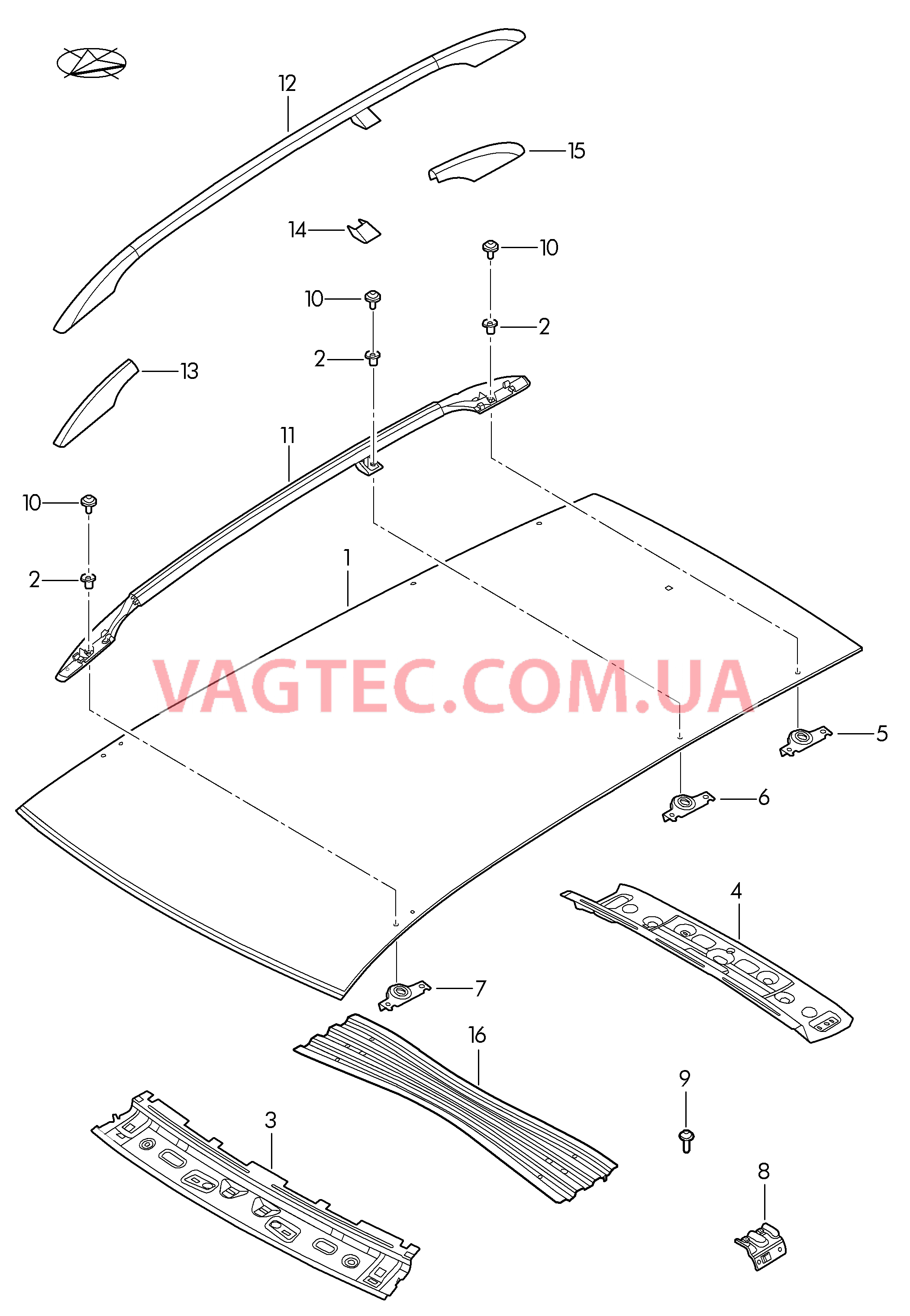 Крыша  для VOLKSWAGEN GOLF 2007-1