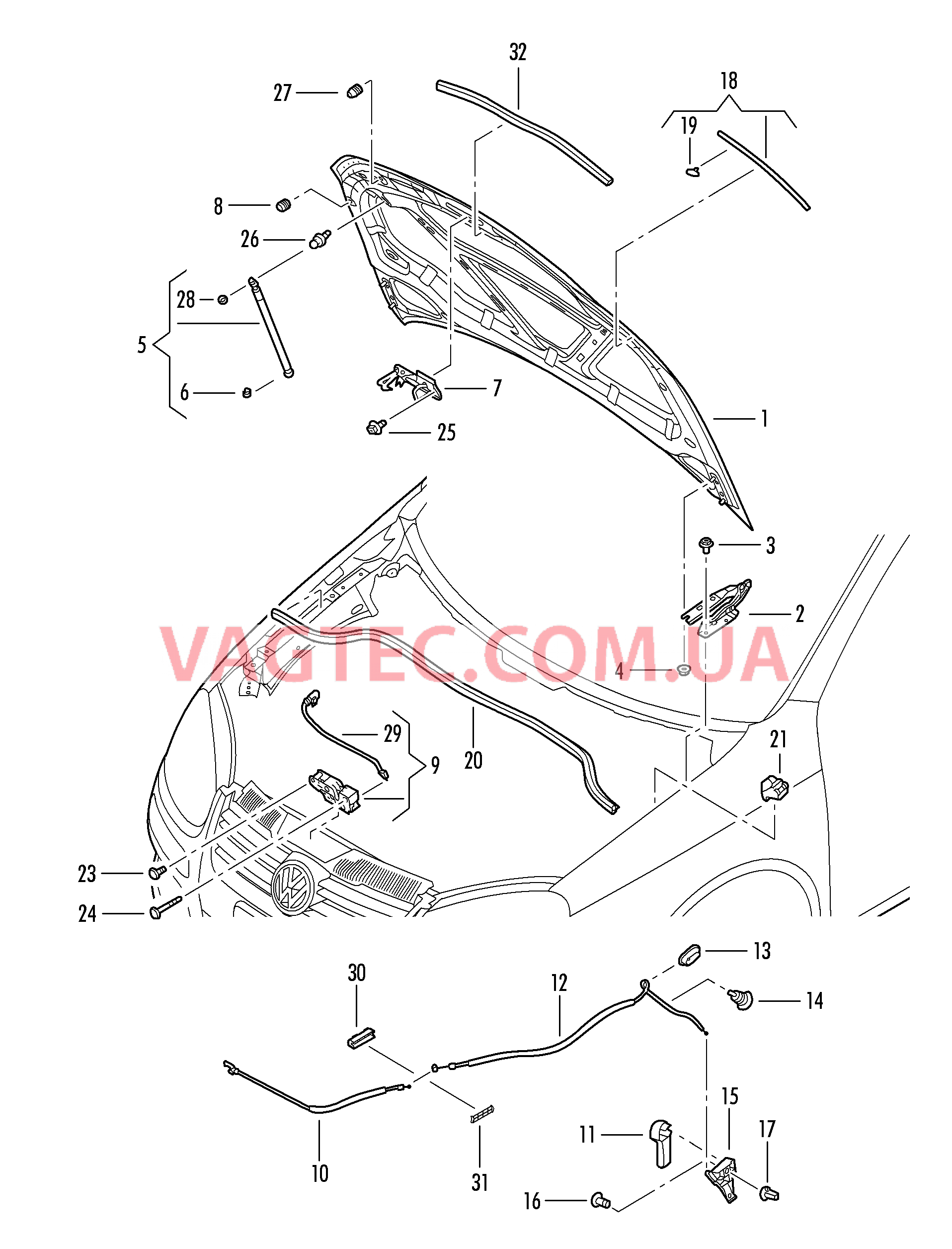 Крышка  для VOLKSWAGEN GOLF 2007-1