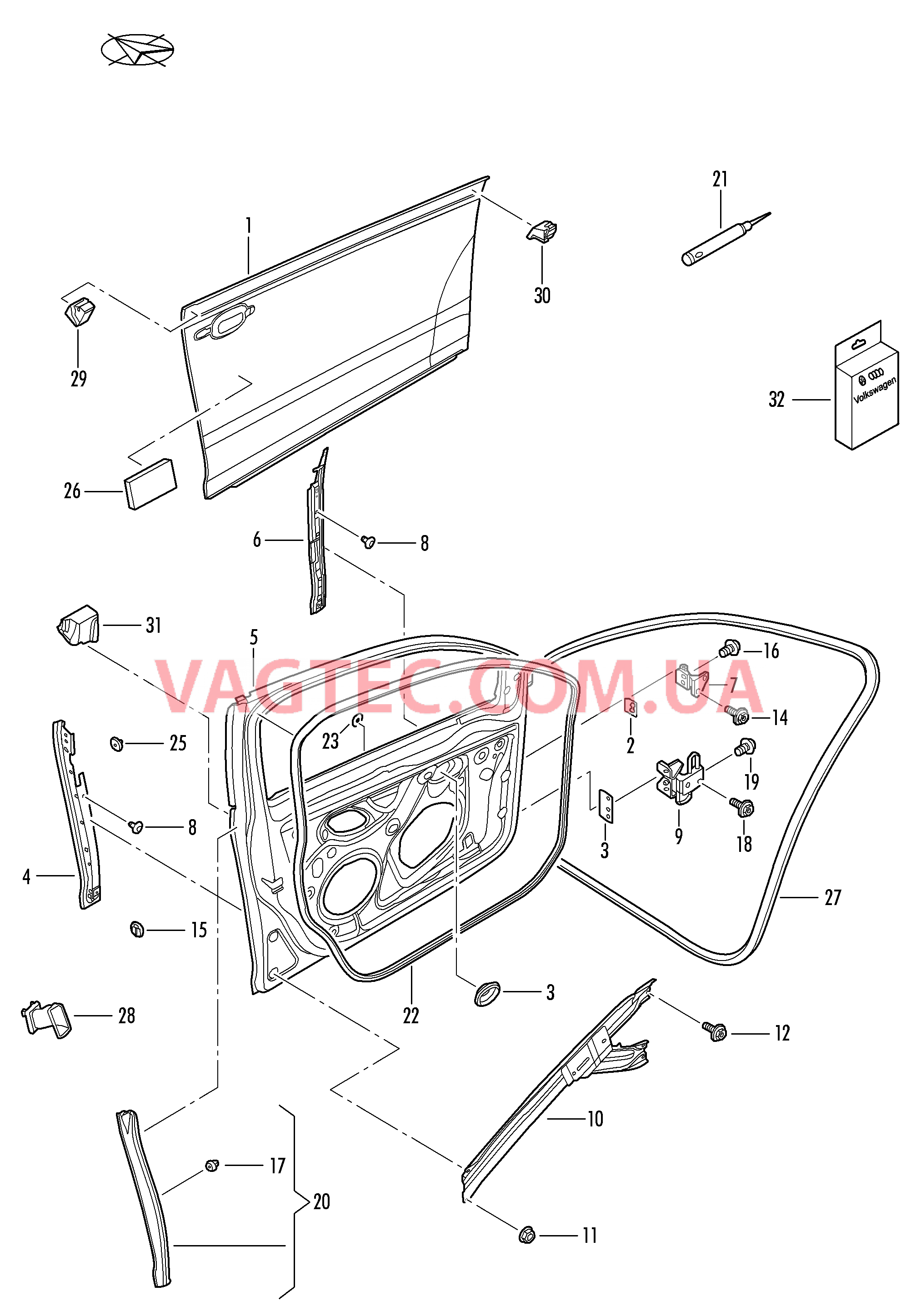 Двери Петля двери Фиксатор двери Уплотнитель двери  для VOLKSWAGEN GOLF 2008