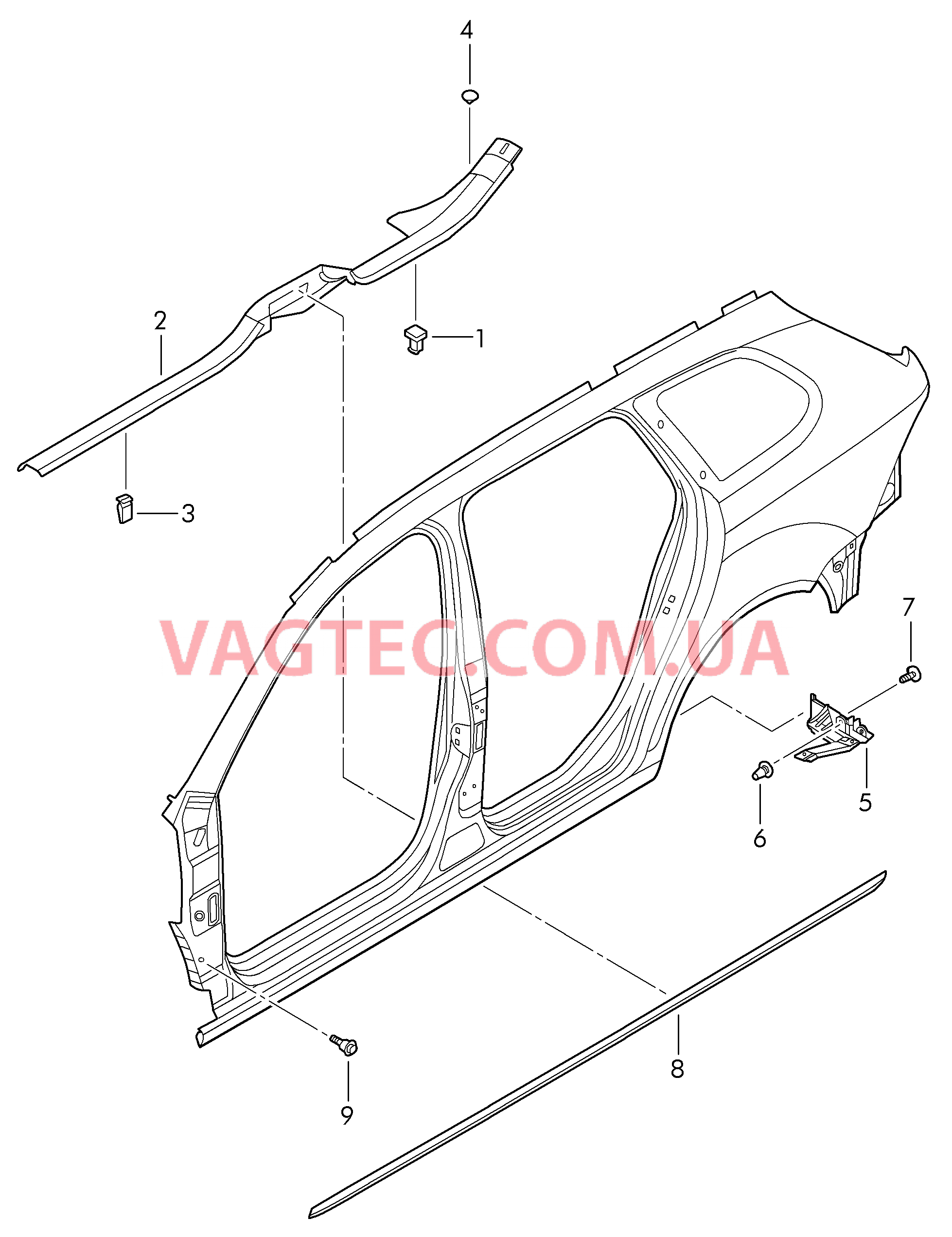 Накладка порога Кожух  для VOLKSWAGEN GOLF 2009