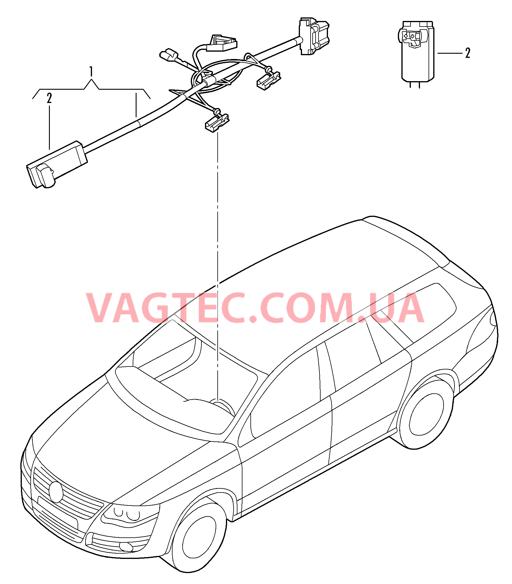 Кабель-адаптер Подушка безопасности  для VOLKSWAGEN GOLF 2007-1