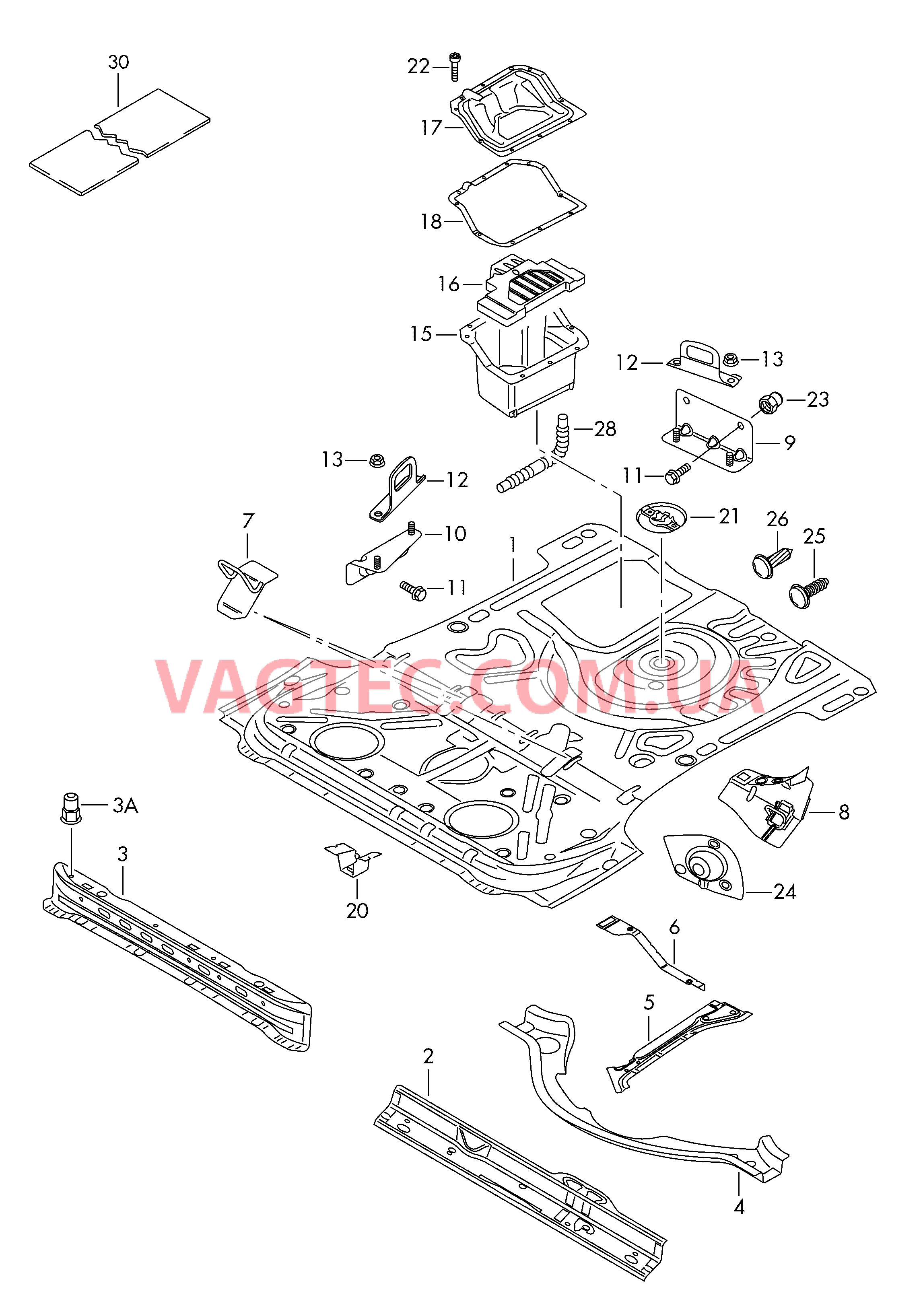 Панель пола  для VOLKSWAGEN GOLF 2009-1