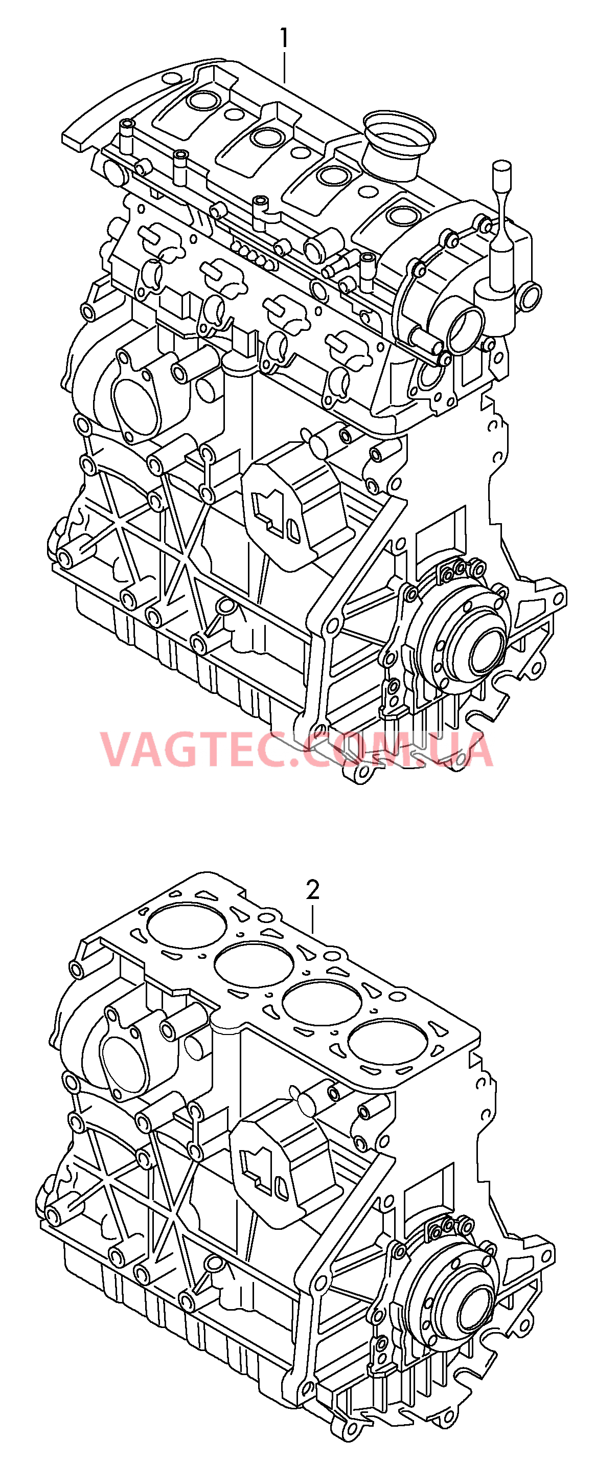 Двигатель с ГБЦ  для VOLKSWAGEN GOLF 2013-1