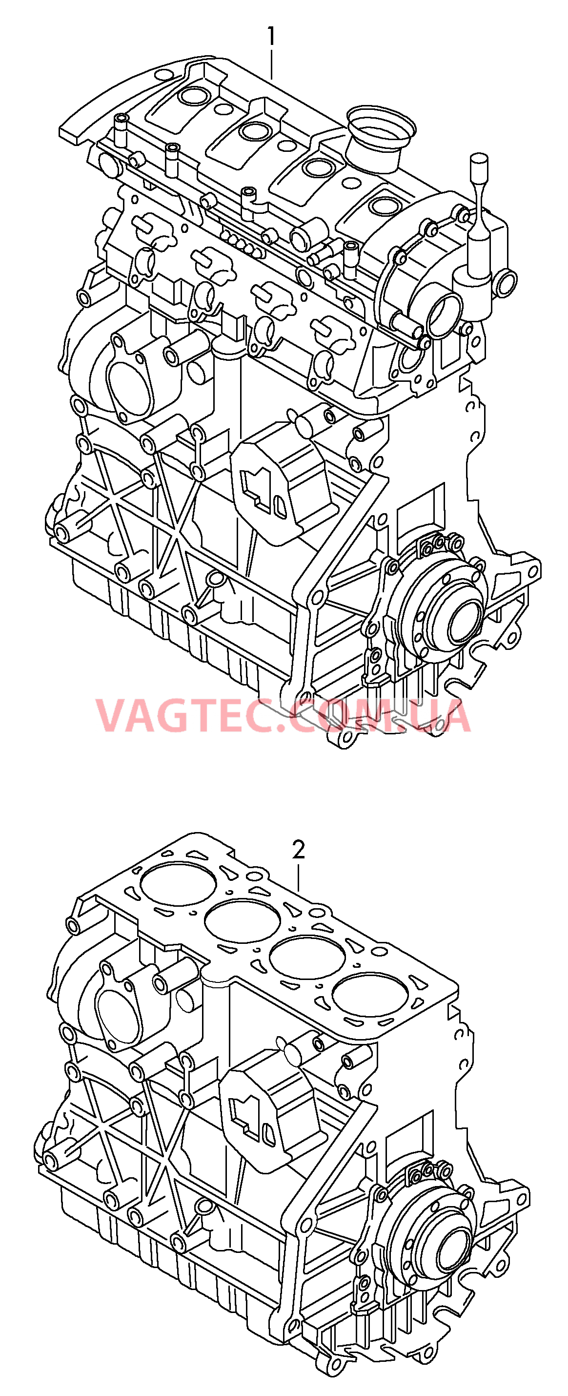 Двигатель с ГБЦ  для VOLKSWAGEN GOLF 2009-2