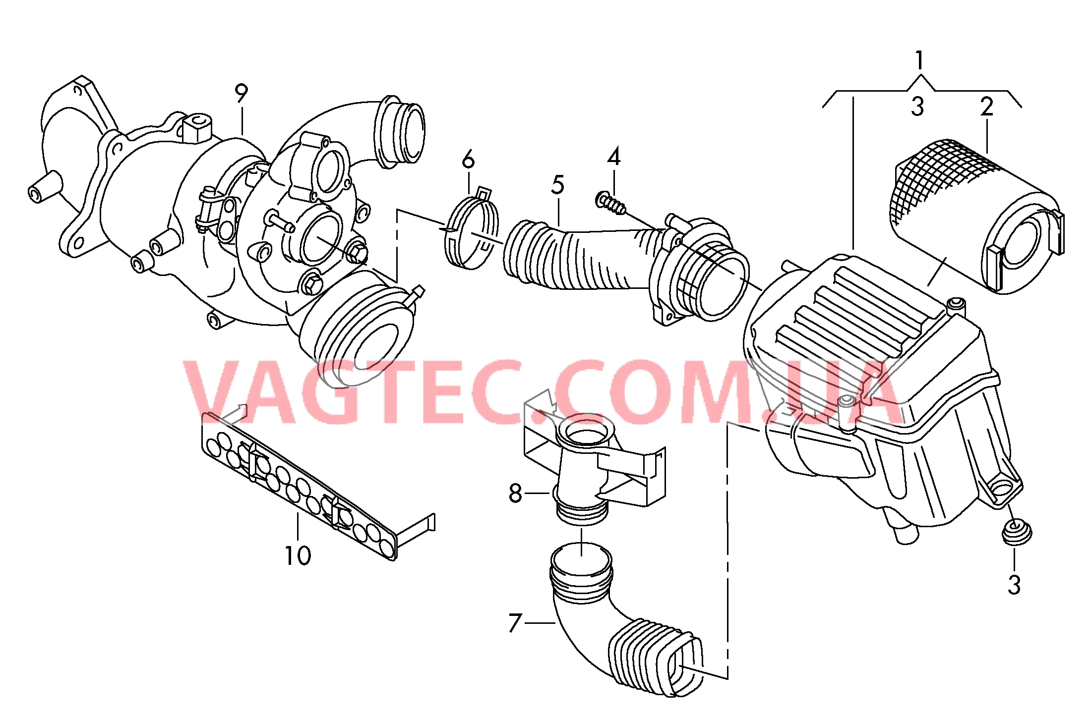 Возд. фильтр с сопутств. деталями  для VOLKSWAGEN Passat 2009