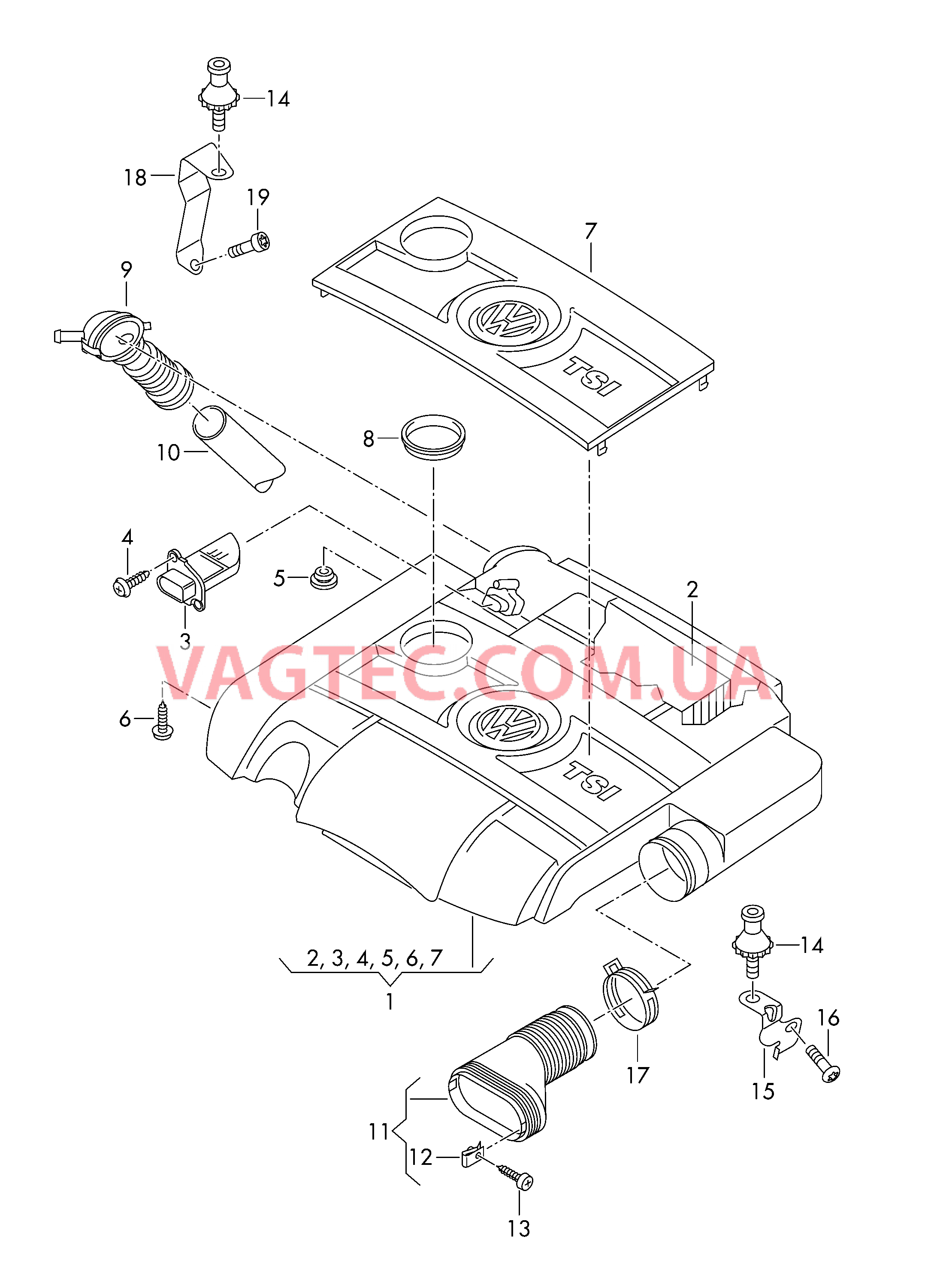 Возд. фильтр с сопутств. деталями  для VOLKSWAGEN GOLF 2011