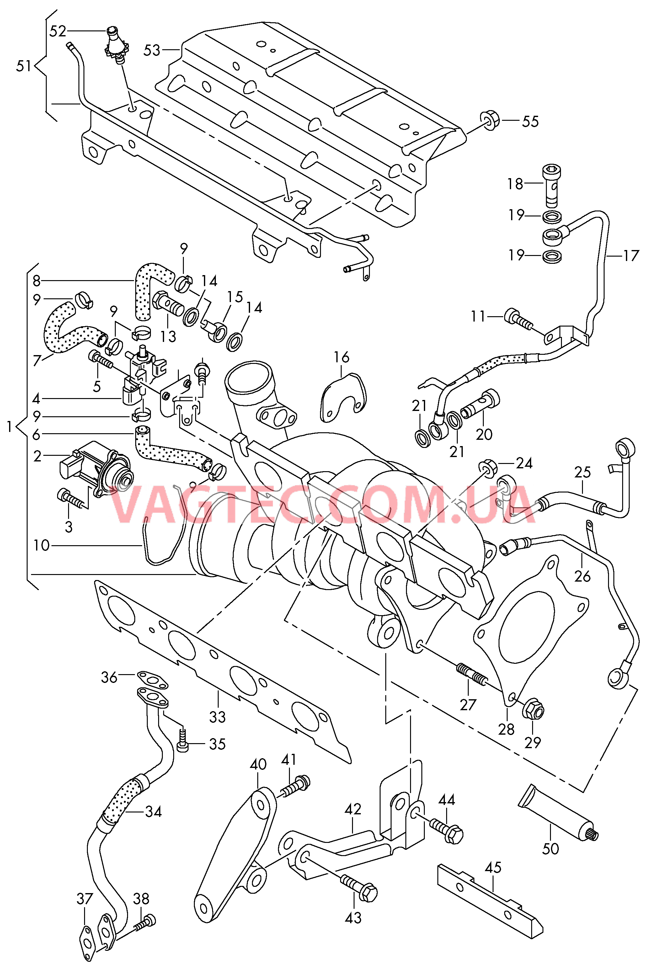 Выпускной коллектор с турбонагнетателем  для VOLKSWAGEN GOLF 2009-2