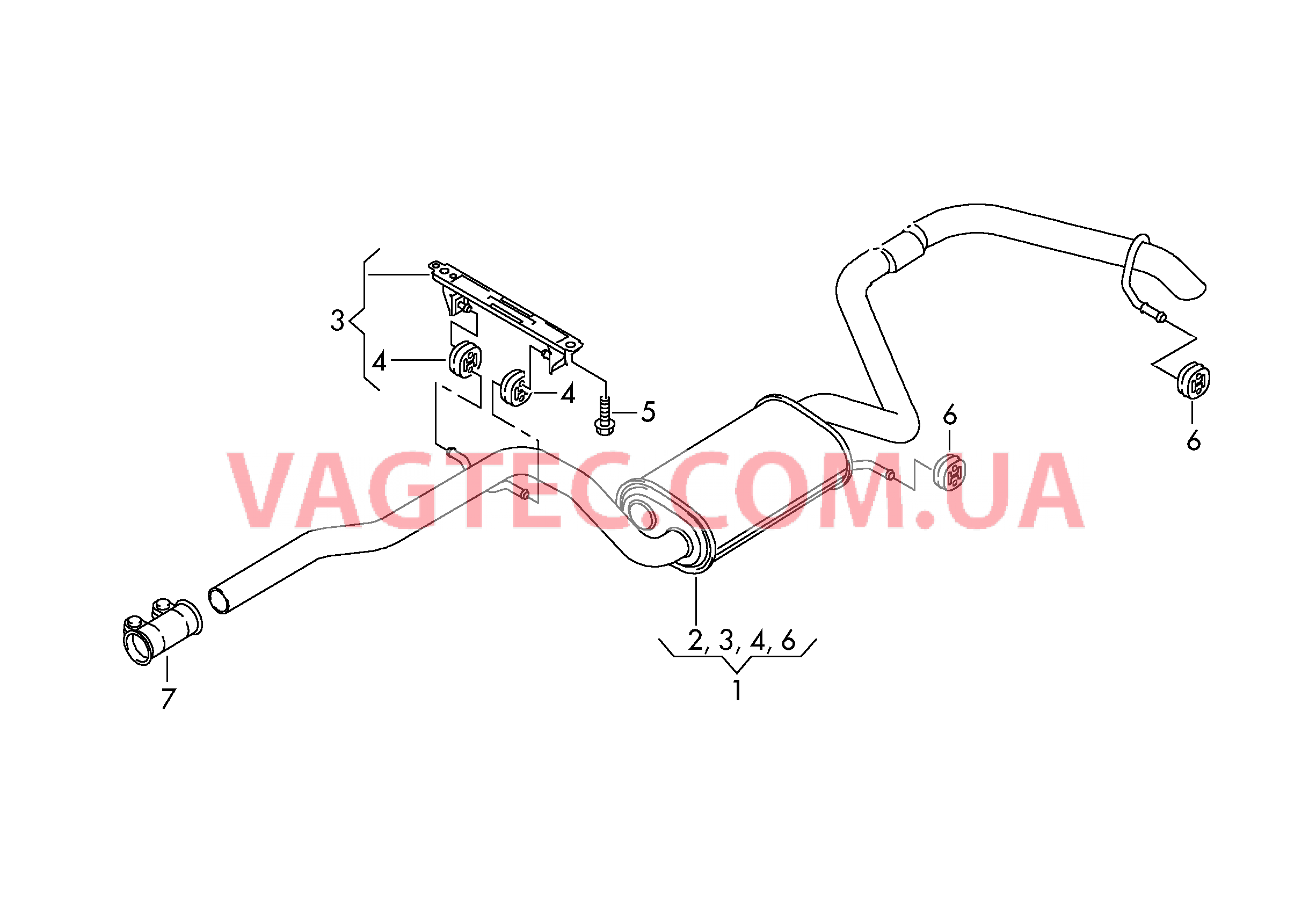Передний глушитель с задним глушителем  для VOLKSWAGEN GOLF 2013-1