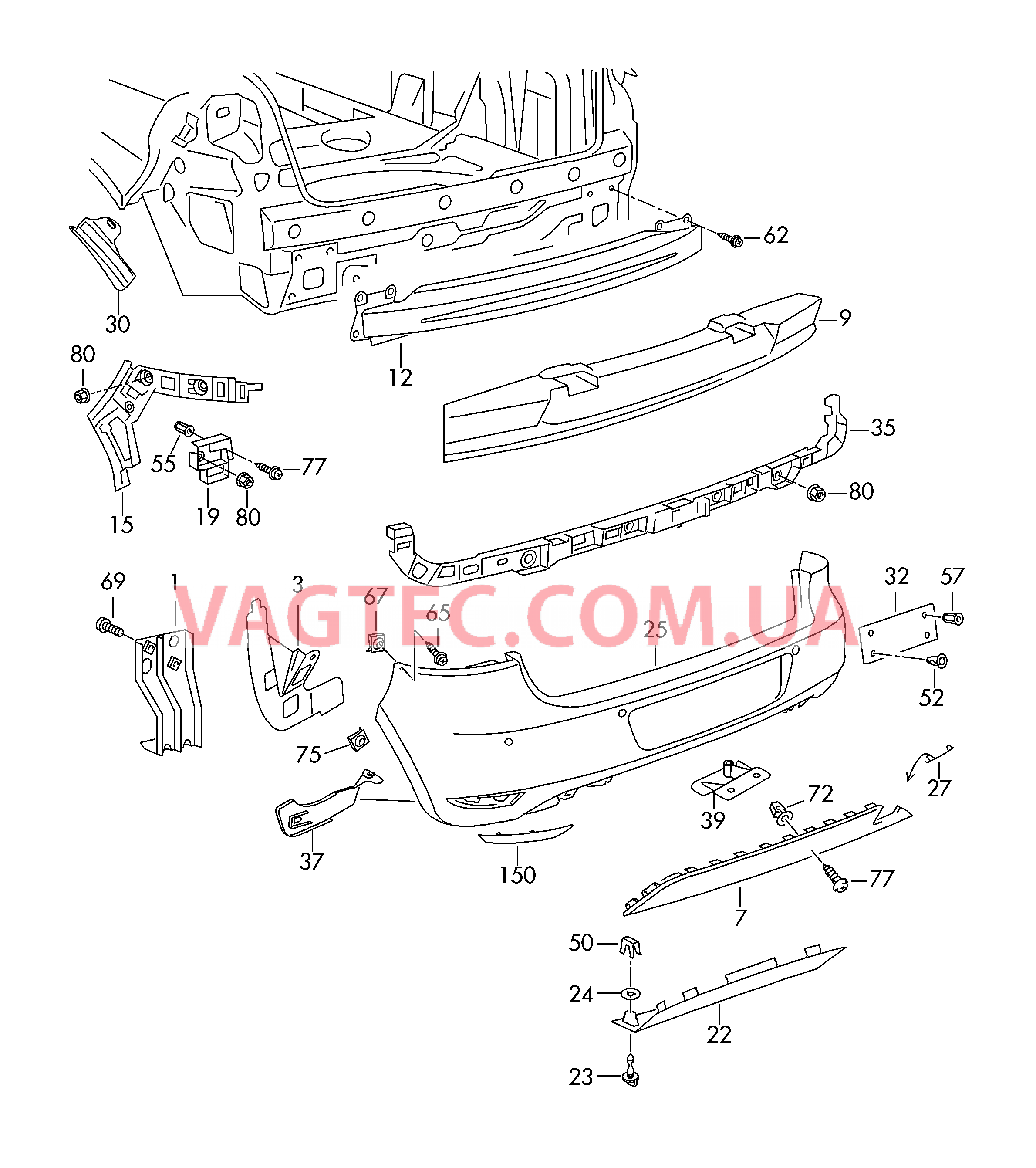 Бампер  для VOLKSWAGEN GOLF 2009-2