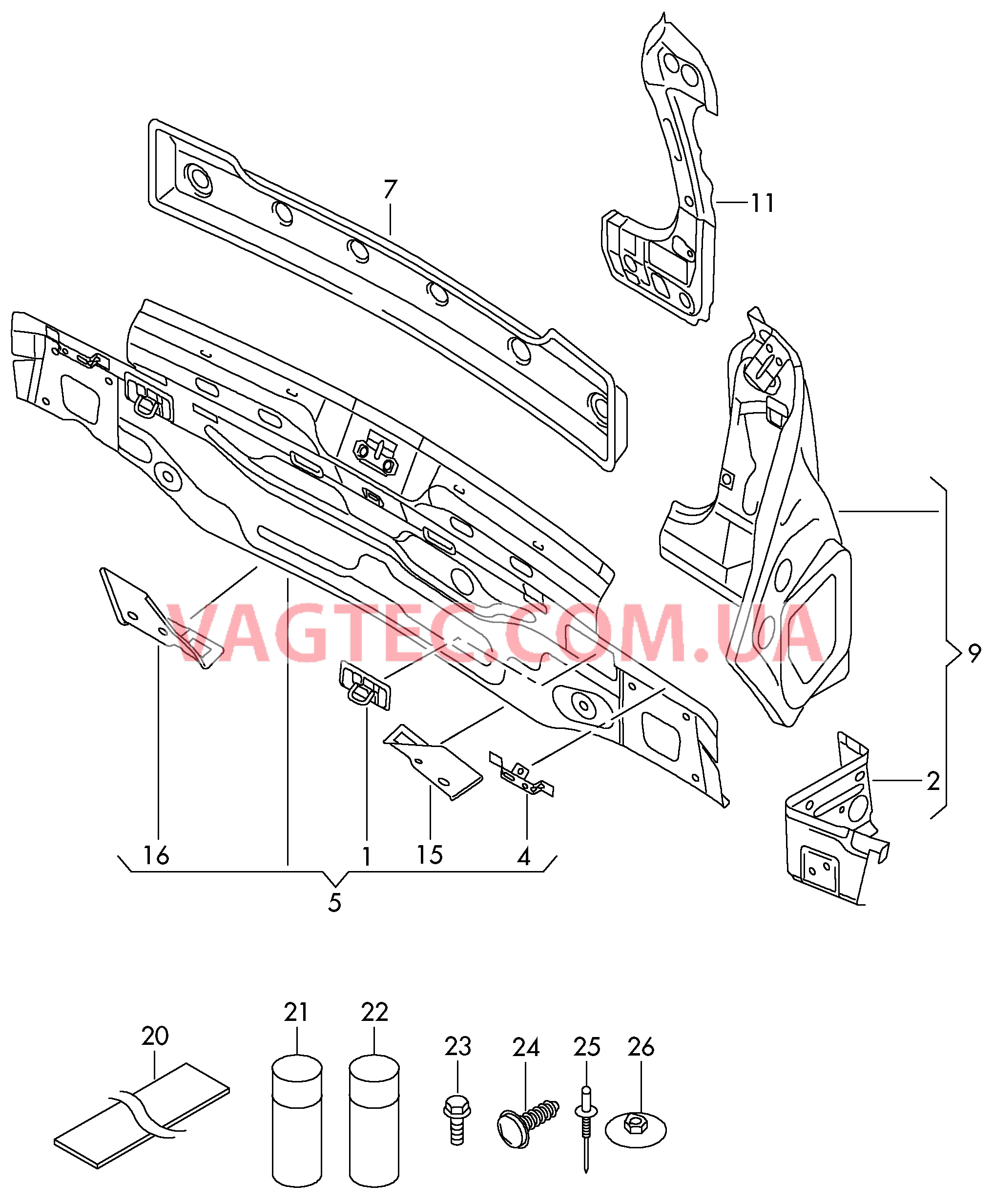 Задняя панель  для VOLKSWAGEN GOLF 2009-2