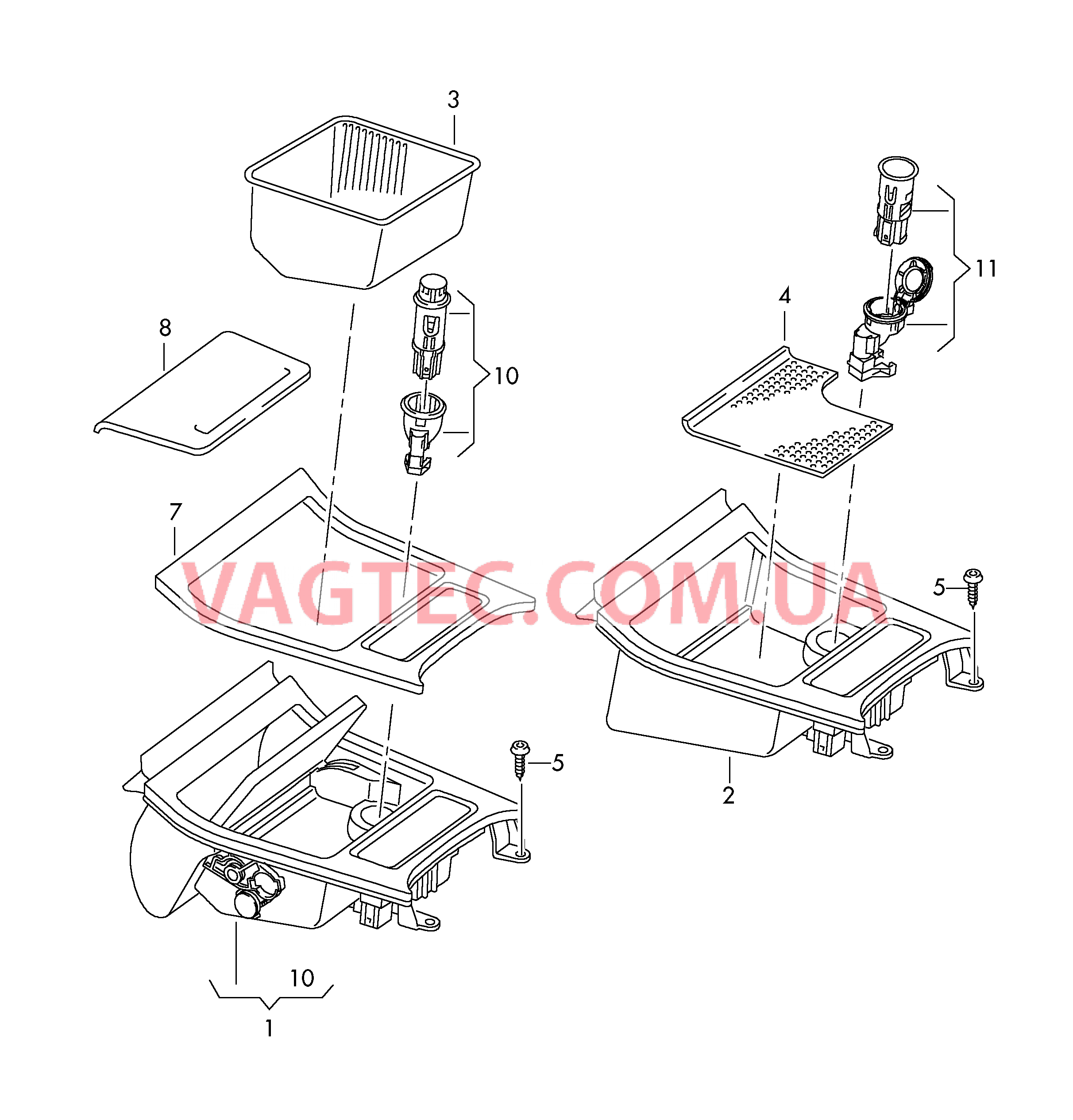 Пепельница  для VOLKSWAGEN GOLF 2009-2