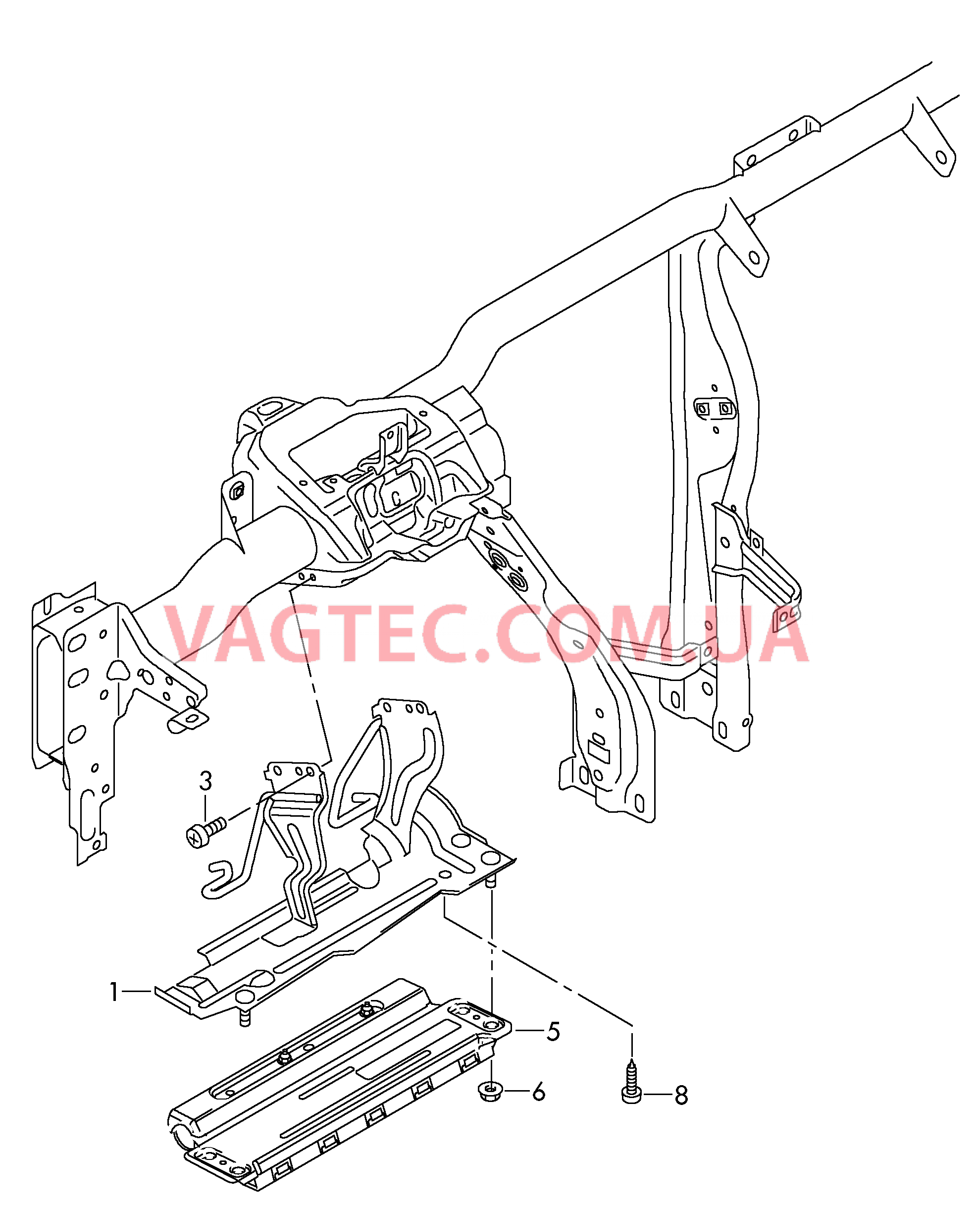 Подуш. без-сти для колен (сторона водителя)  для VOLKSWAGEN GOLF 2010