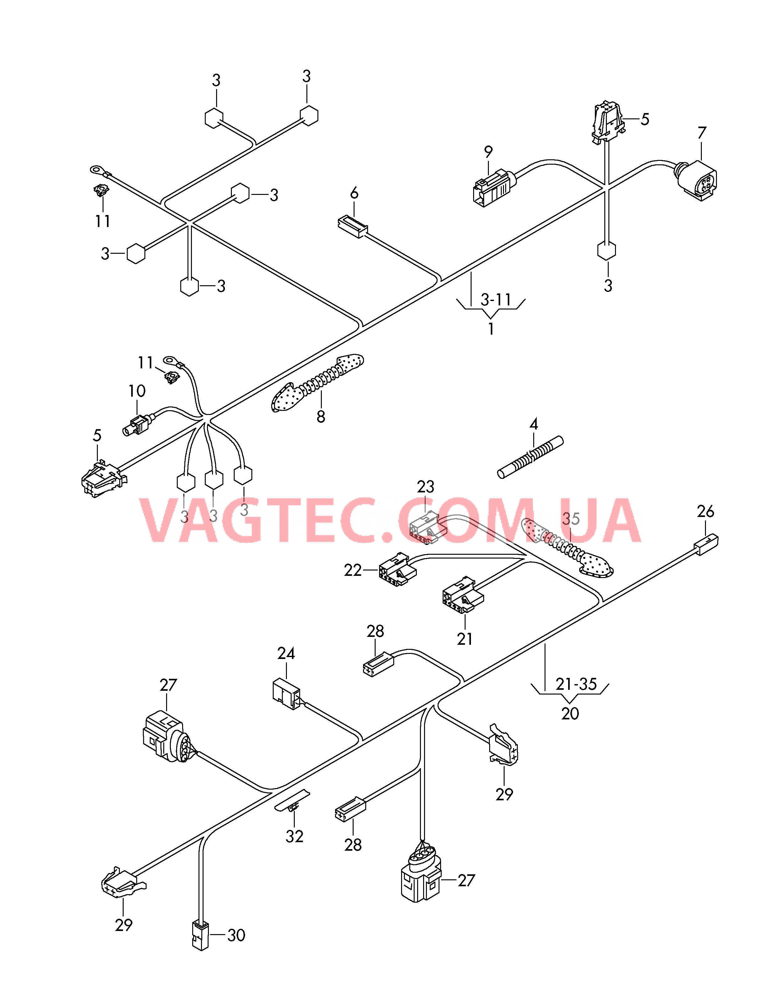 Жгут проводов двери багажного отсека  для VOLKSWAGEN GOLF 2010