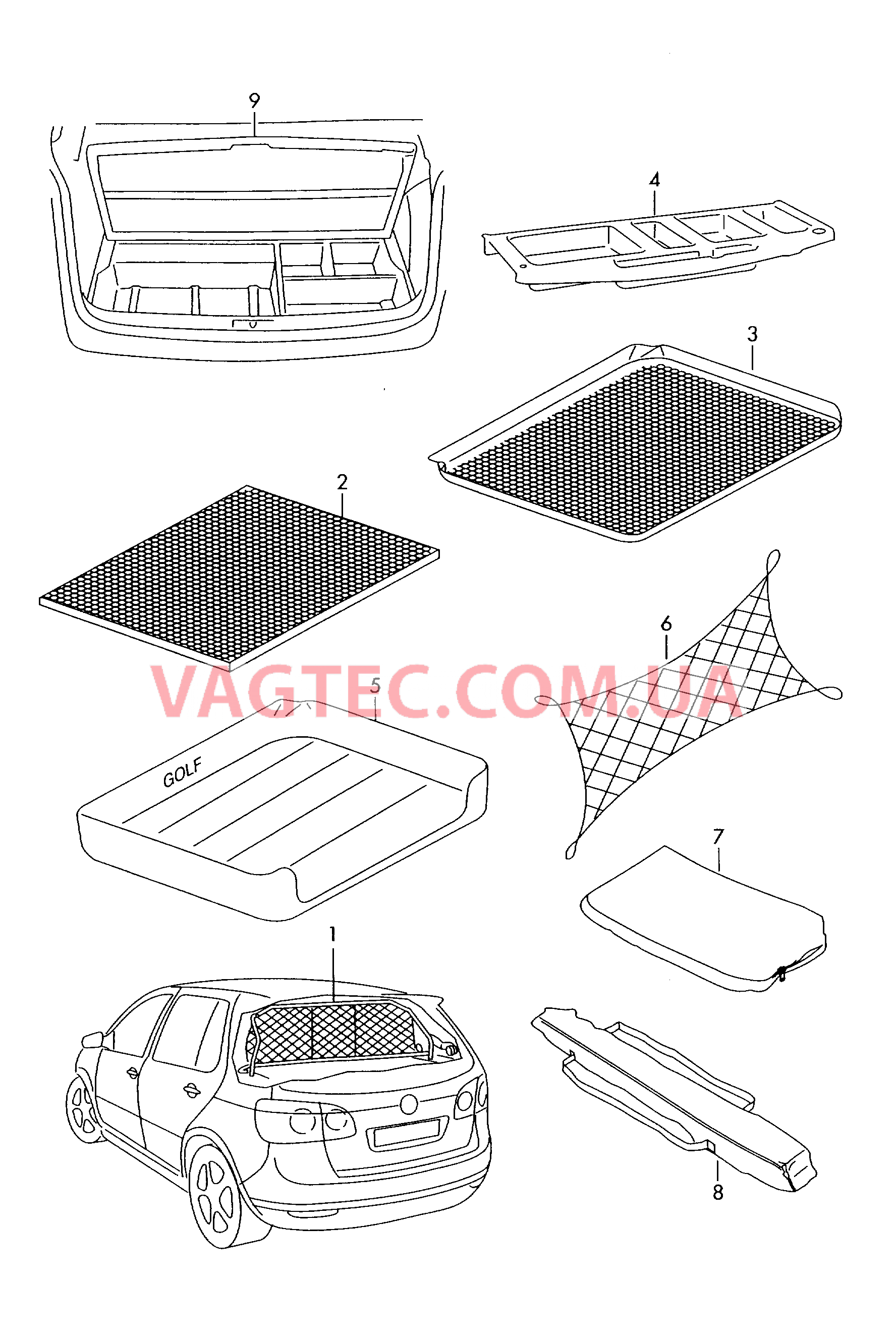 Оригинальные аксессуары, Вставка багажника, крепление груза для VW TIGUAN   для VOLKSWAGEN Tiguan 2008