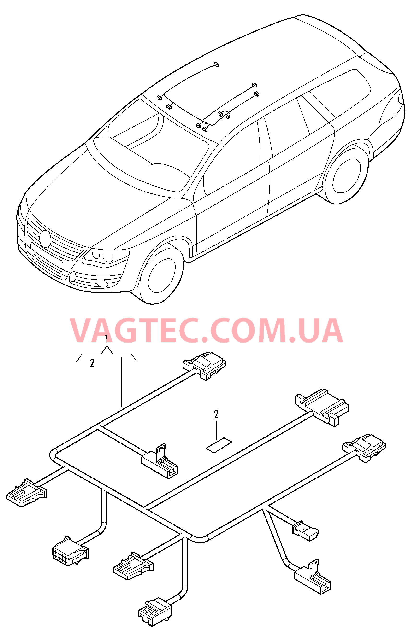 Жгут проводов крыши  D - 13.12.2011>> для VOLKSWAGEN GOLF 2014