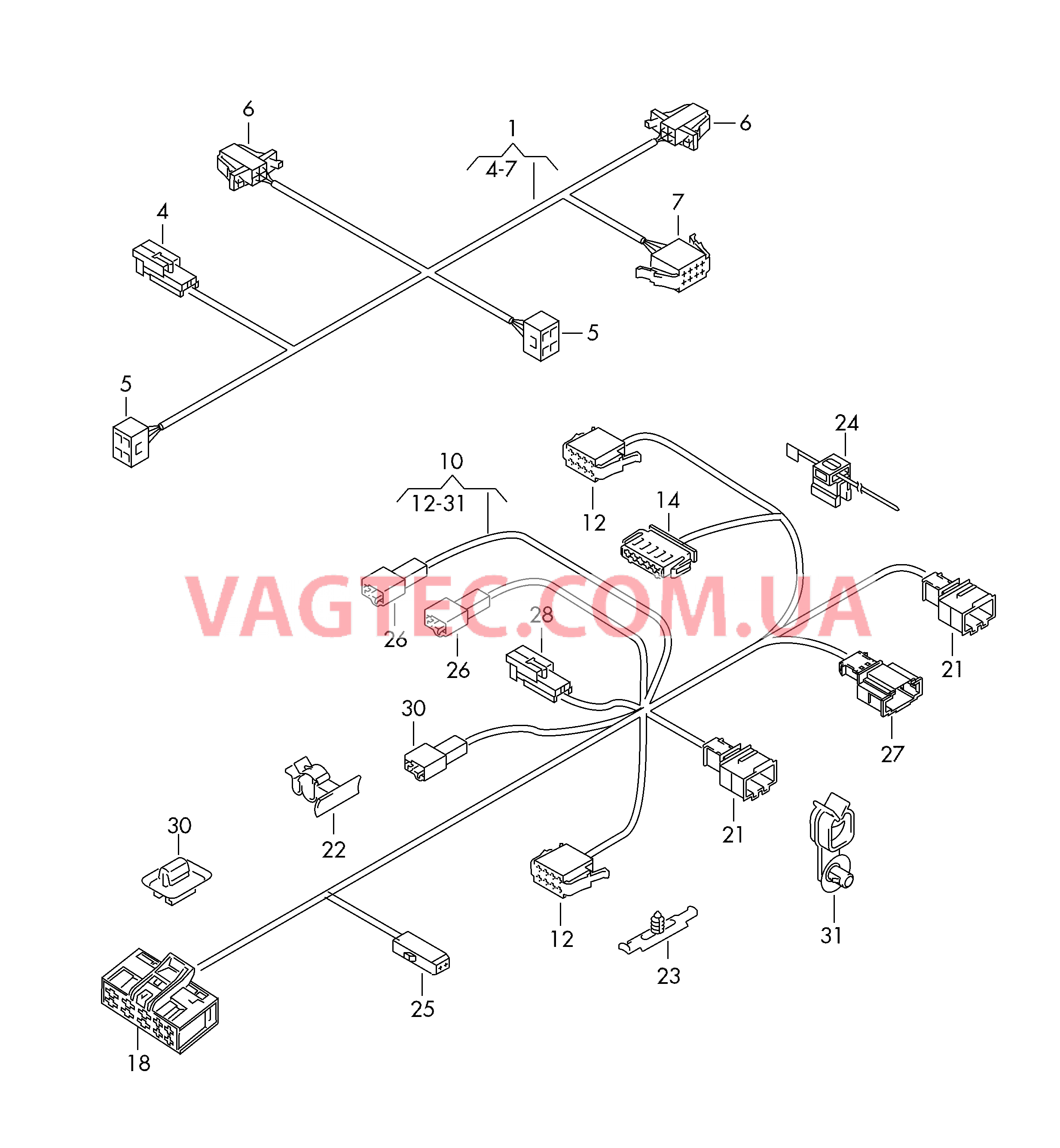 Жгут проводов каркаса сиденья ------------------------------ Кабель-адаптер основания подушки сиденья  для VOLKSWAGEN GOLF 2012-1