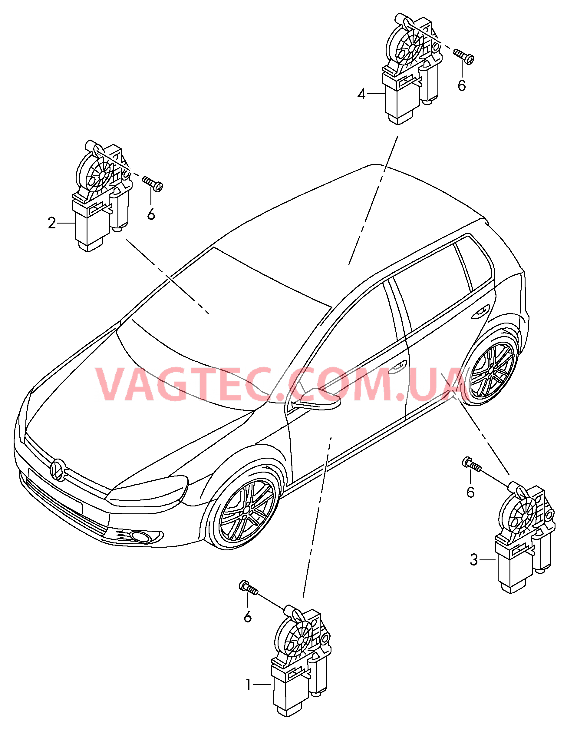 Эл.двигатель стеклоподъёмника  для VOLKSWAGEN GOLF 2013-1