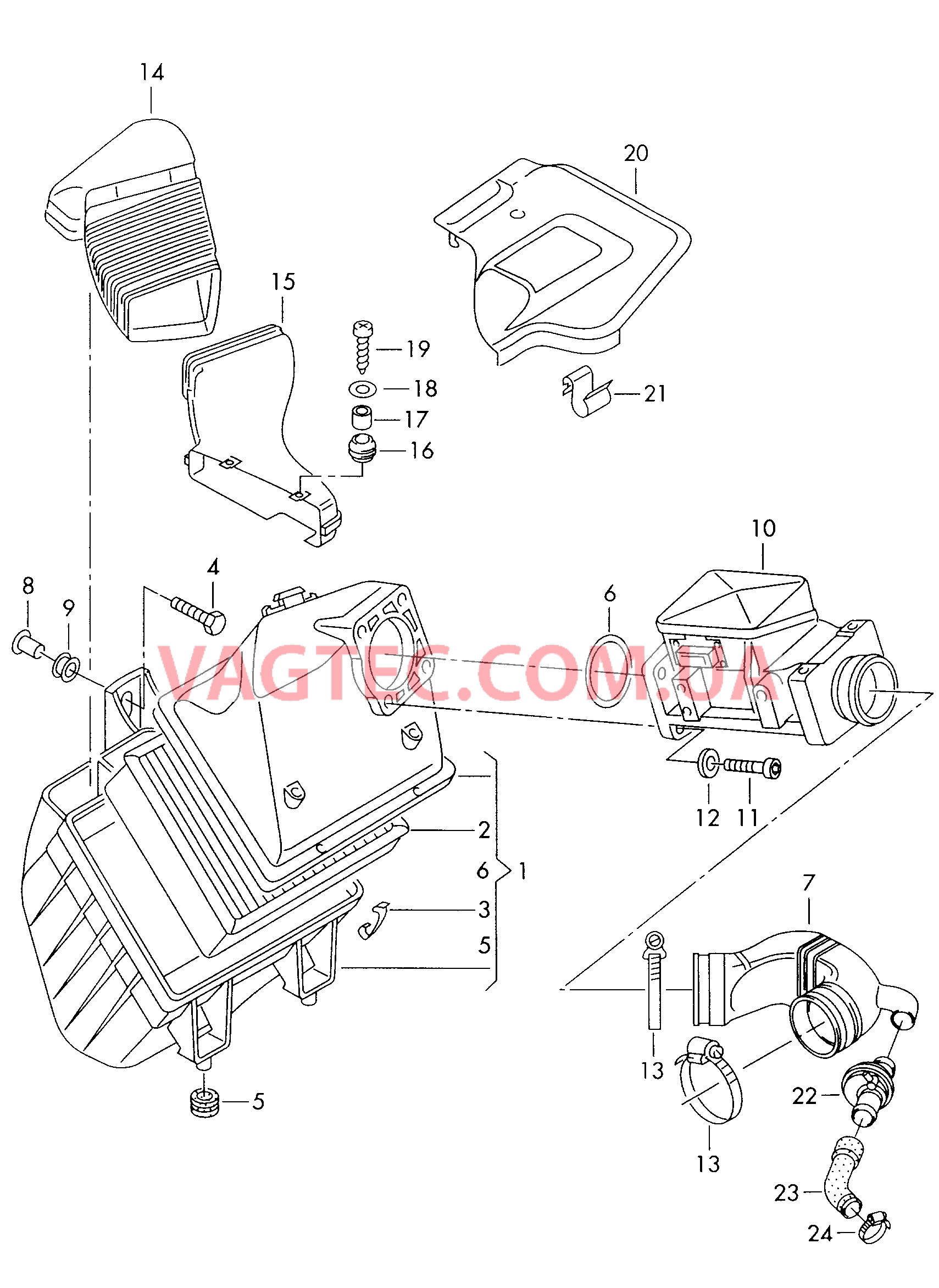  VW РASSAT Воздушный фильтр с сопутств. деталями  для VOLKSWAGEN Passat 2000