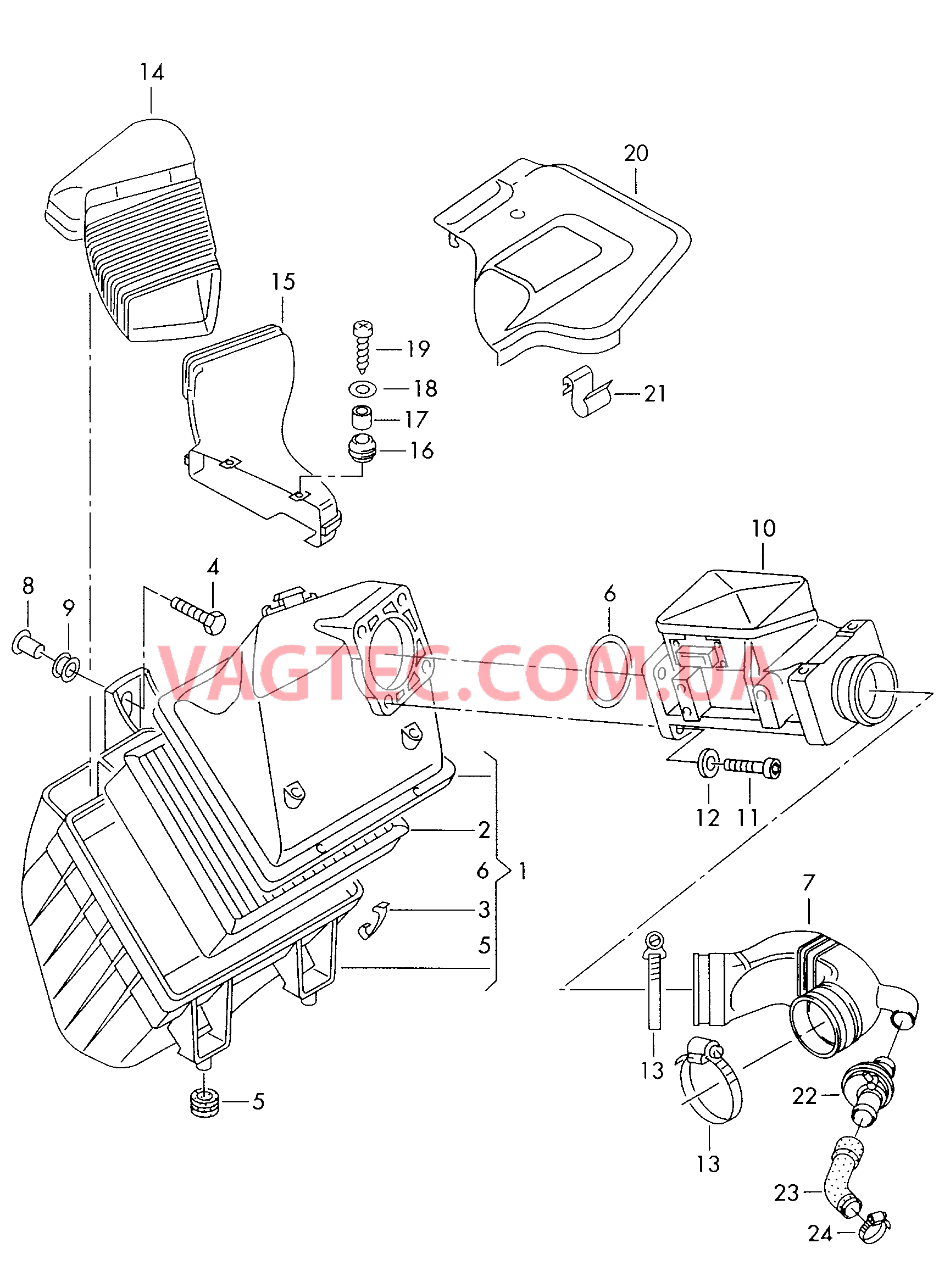 Возд. фильтр с сопутств. деталями  для VOLKSWAGEN Passat 2000-1