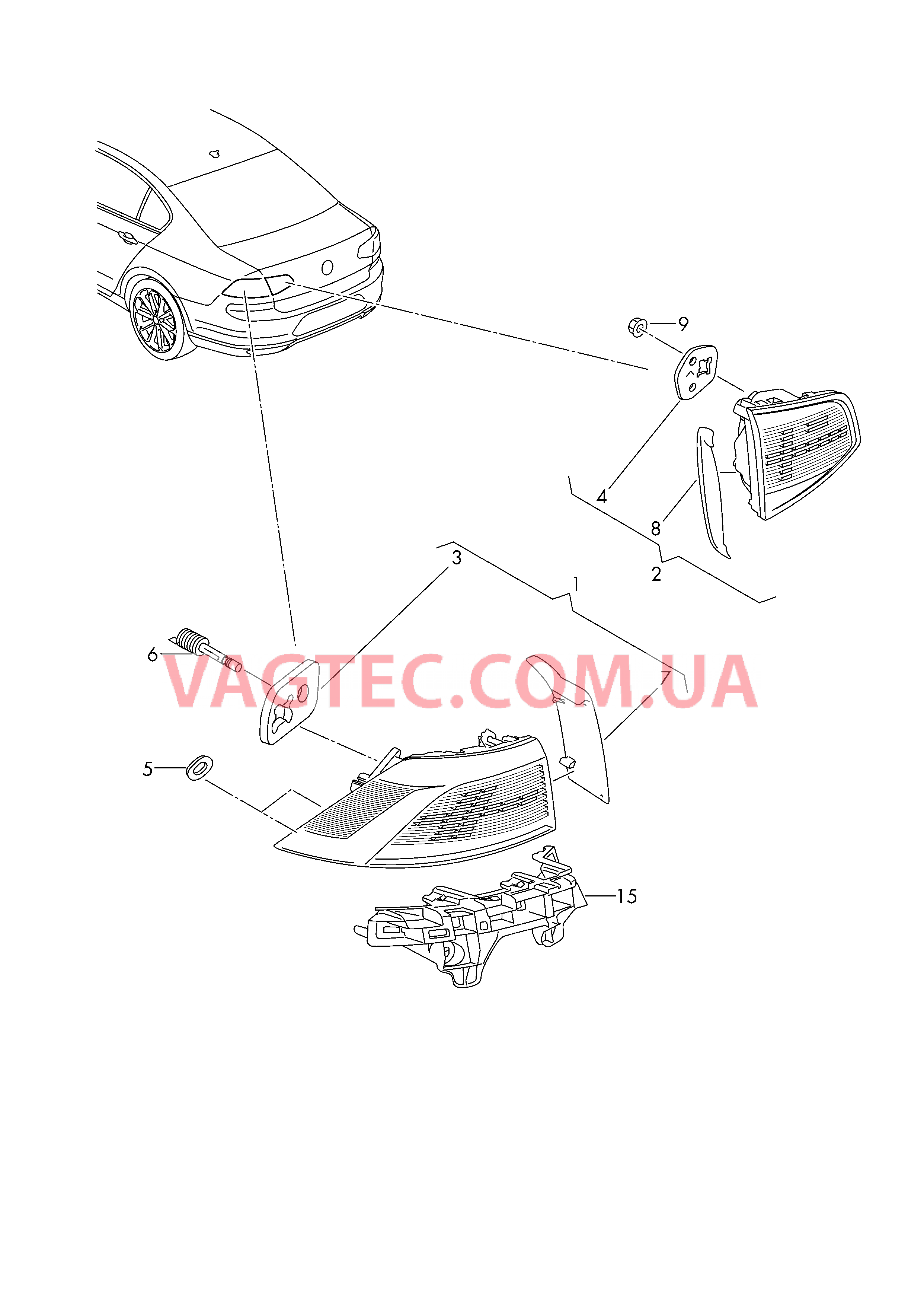 Светодиодный задний фонарь  для VOLKSWAGEN Passat 2016