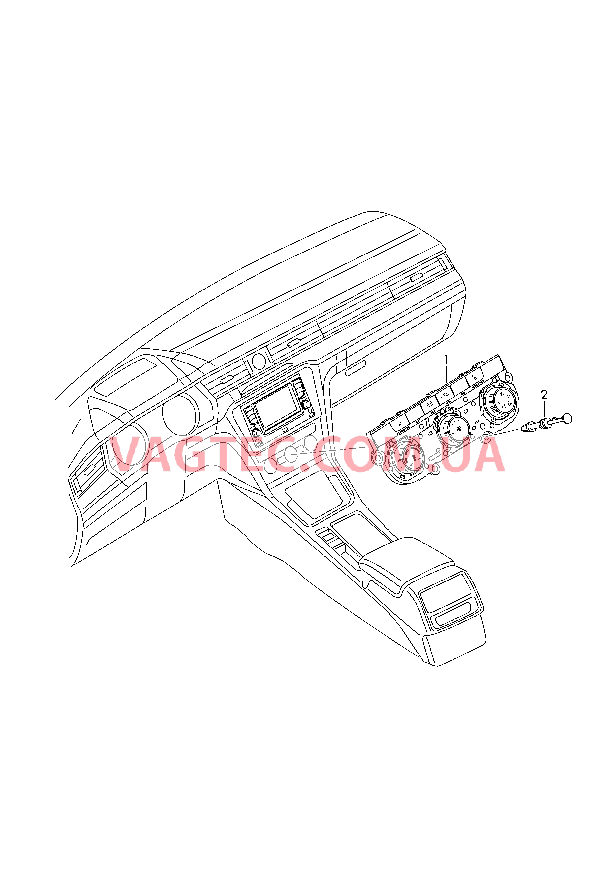 БУ системы электронного регулирования отопителя  Панель управления и индикации БУ отопителя с электронным управлением         при необх. использов. с:  для VOLKSWAGEN Passat 2015-2