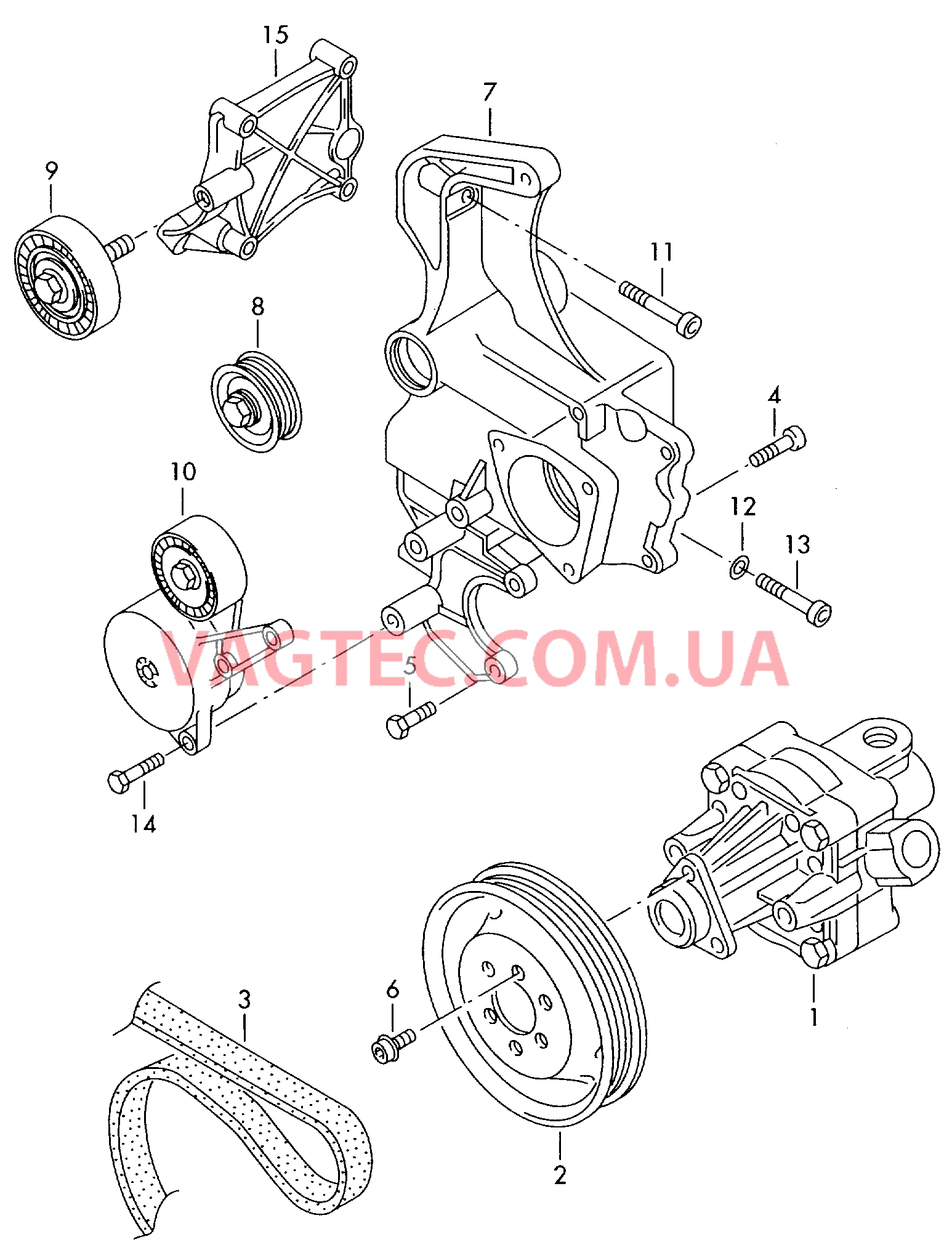 Крыльчатый насос для ГУРа  для VOLKSWAGEN Passat 2002