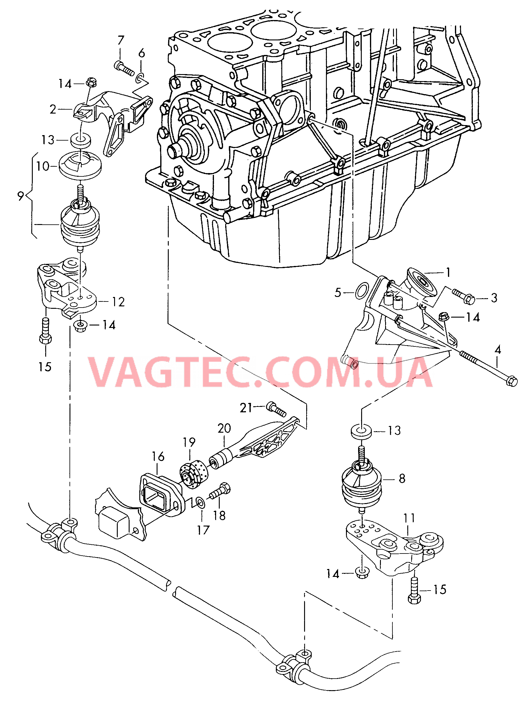  VW РASSAT Детали крепежные для двигателя  для VOLKSWAGEN Passat 2000