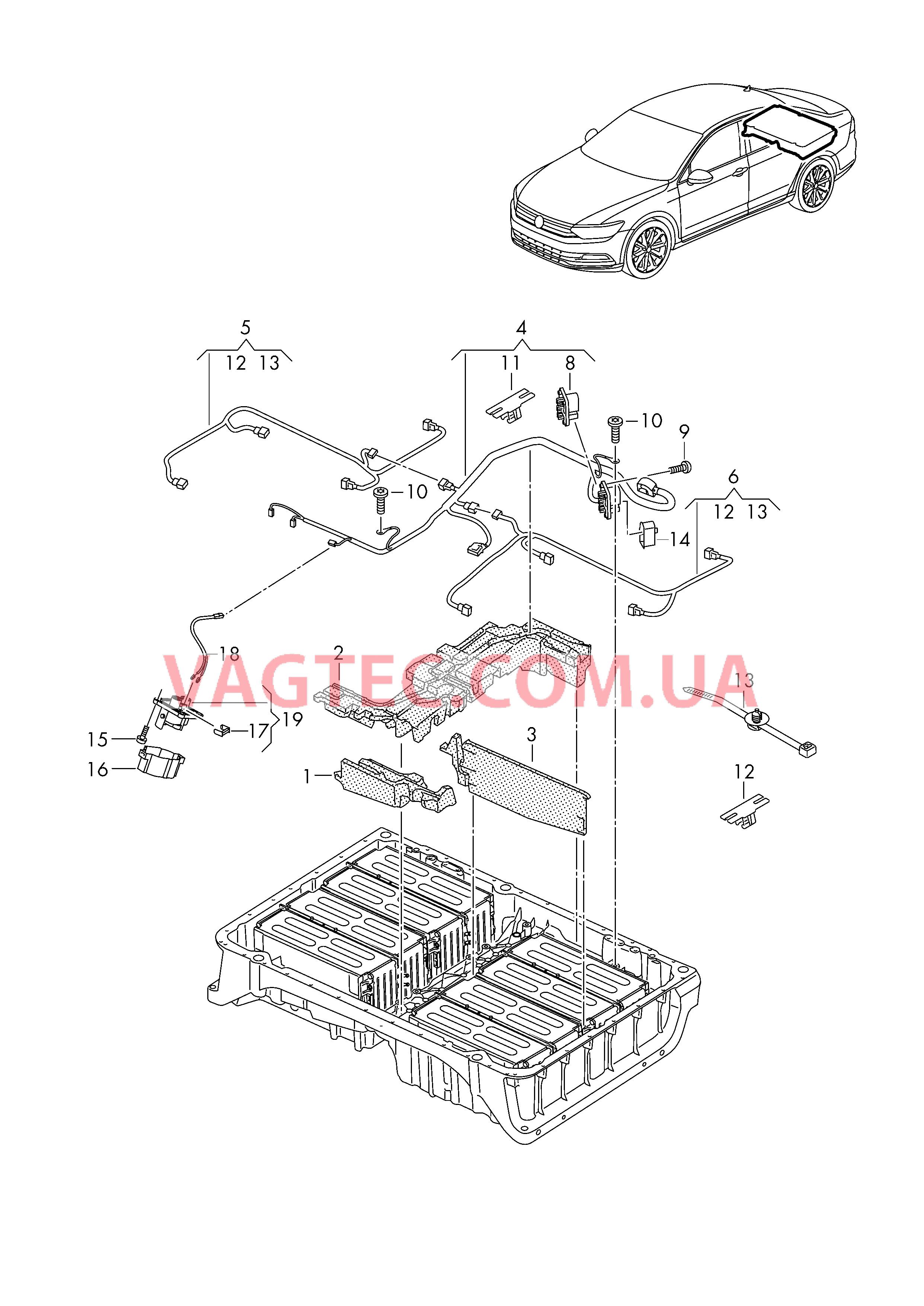 Высоковольтная АКБ Жгуты проводов  для VOLKSWAGEN Passat 2018-1