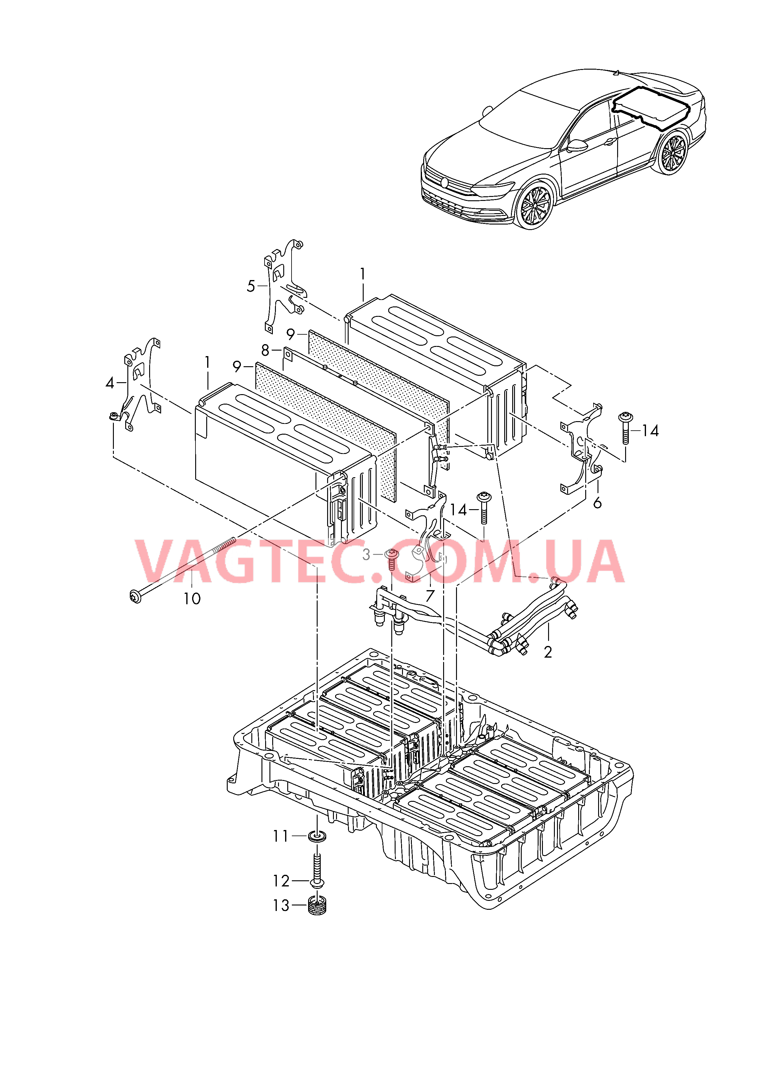 Высоковольтная АКБ Элемент высоковольтной АКБ Cистема охлаждения  для VOLKSWAGEN Passat 2019-1