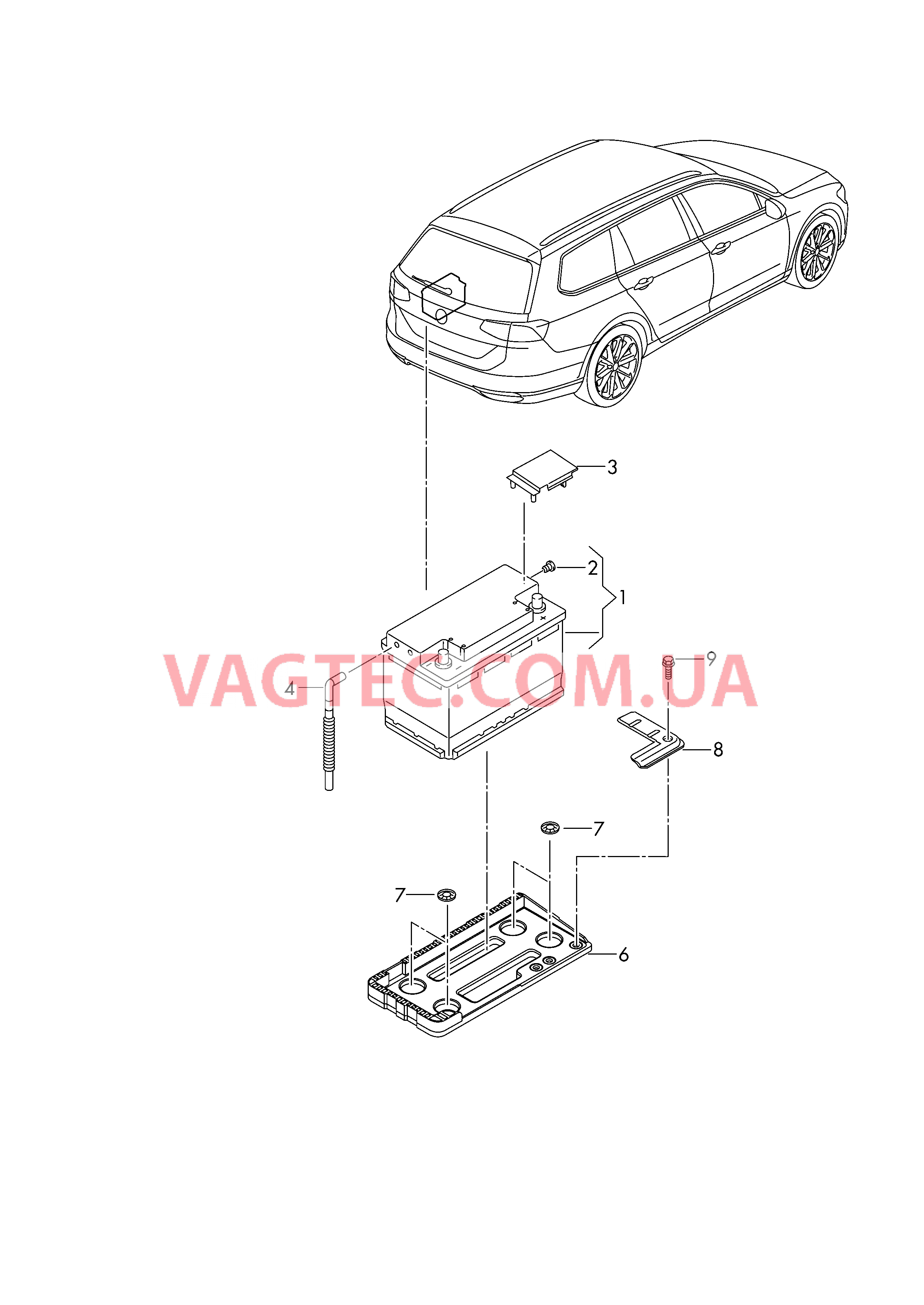 АКБ для багажного отсека Детали не в сборе Крепление АКБ  для VOLKSWAGEN Passat 2015-2