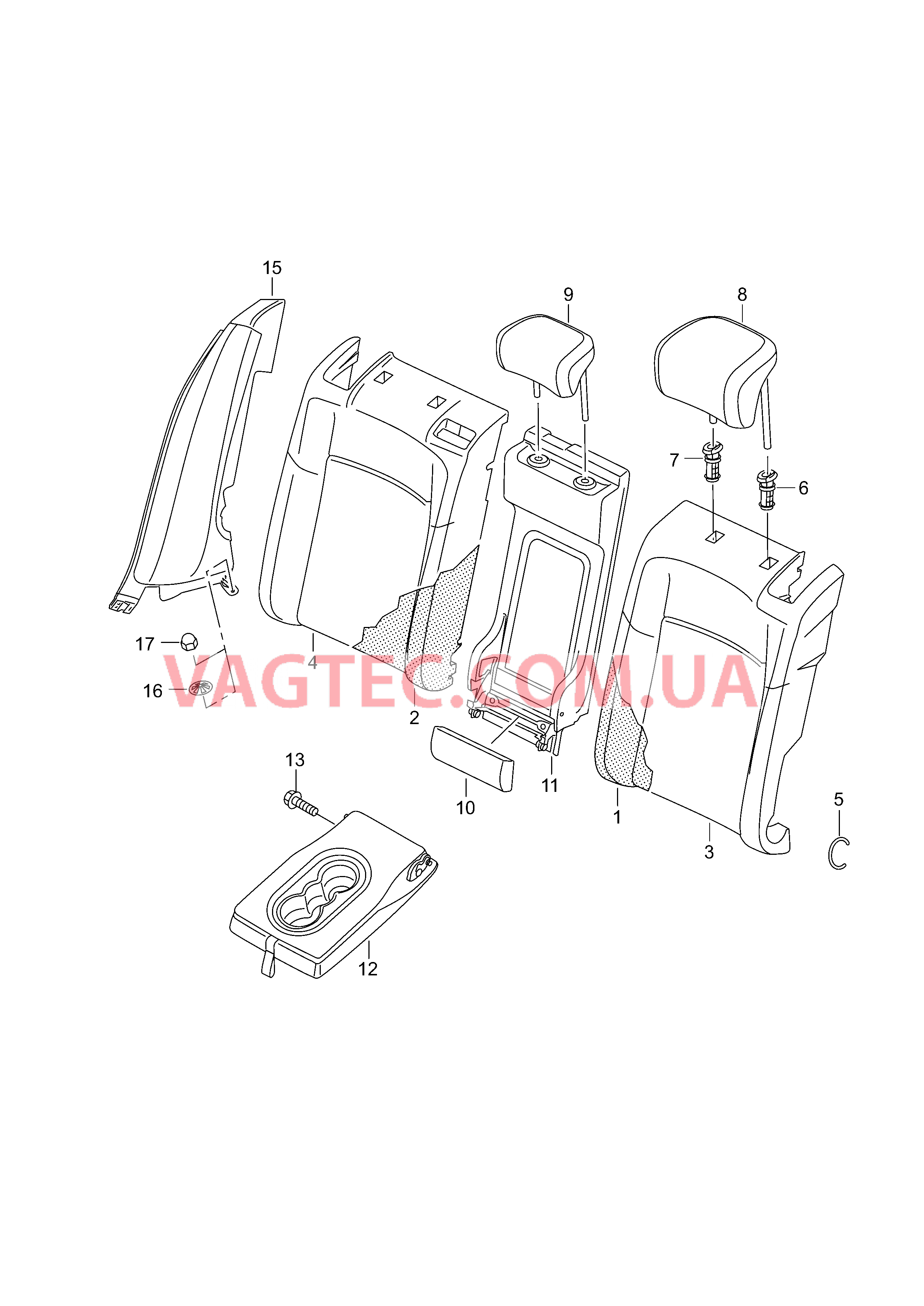 Набивка спинки чехлы спинок сидений Подголовники Подлокотник, центральный Боковая подушка  для VOLKSWAGEN Passat 2017