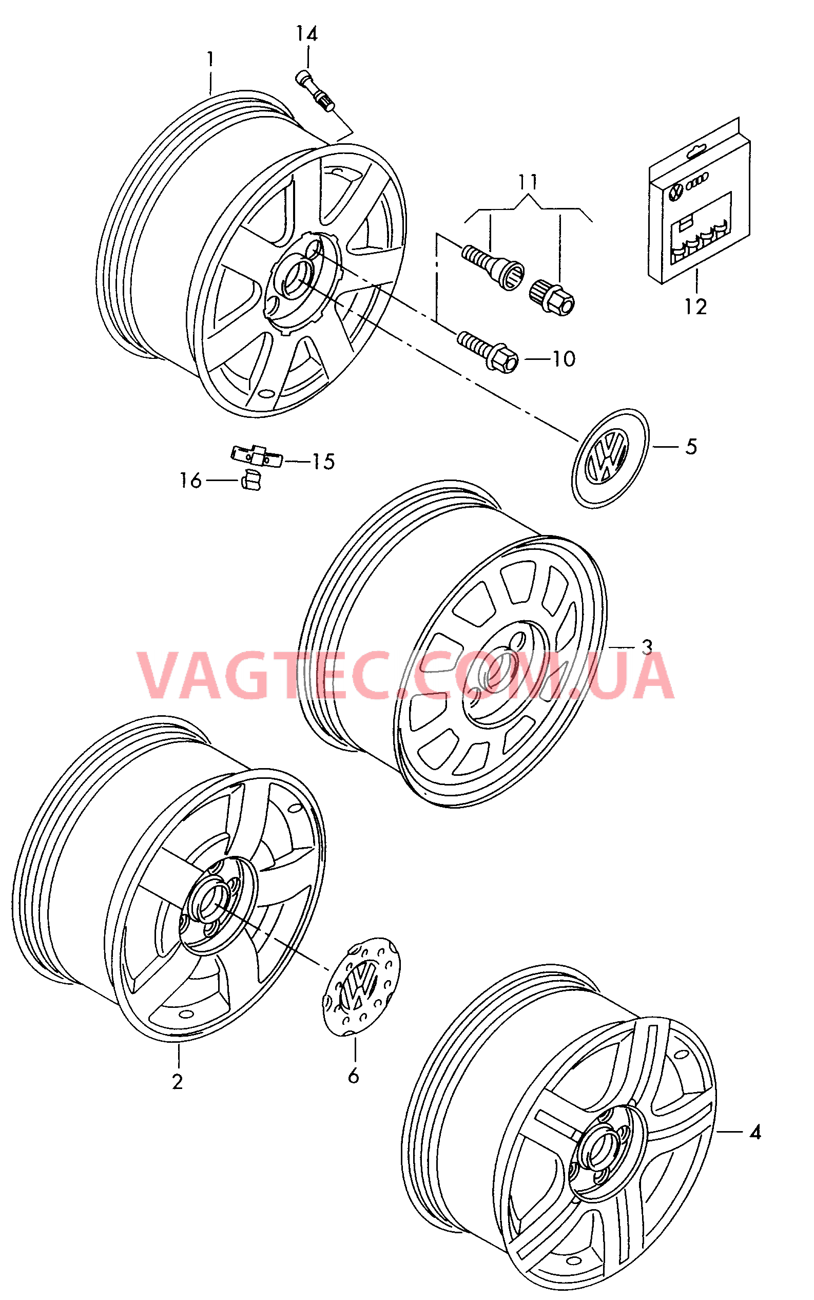 Алюминиевый диск Колпак колеса  для VOLKSWAGEN Passat 2000-1