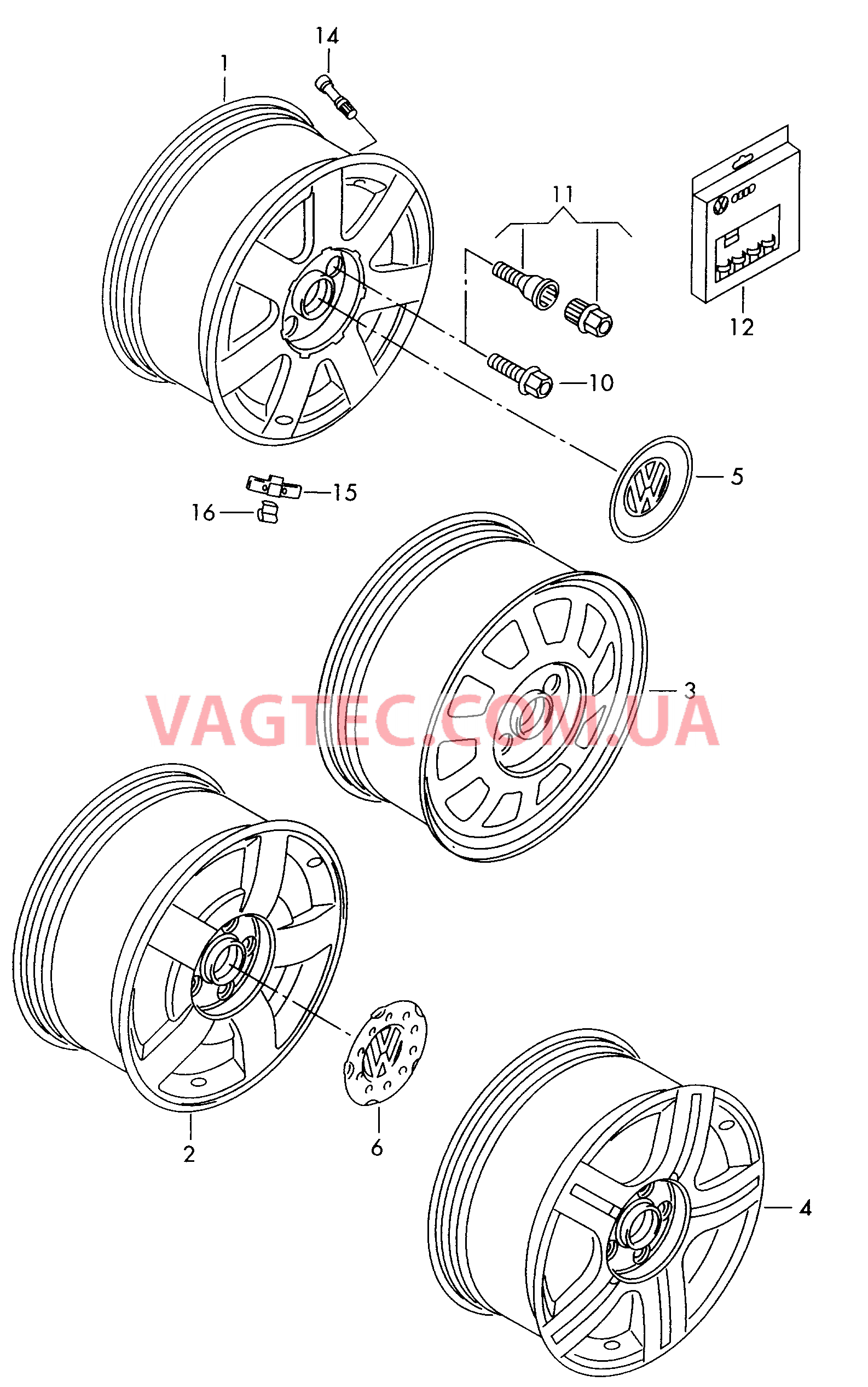 Алюминиевый диск VW РASSAT  Колпак колеса VW РASSAT   для VOLKSWAGEN Passat 2000