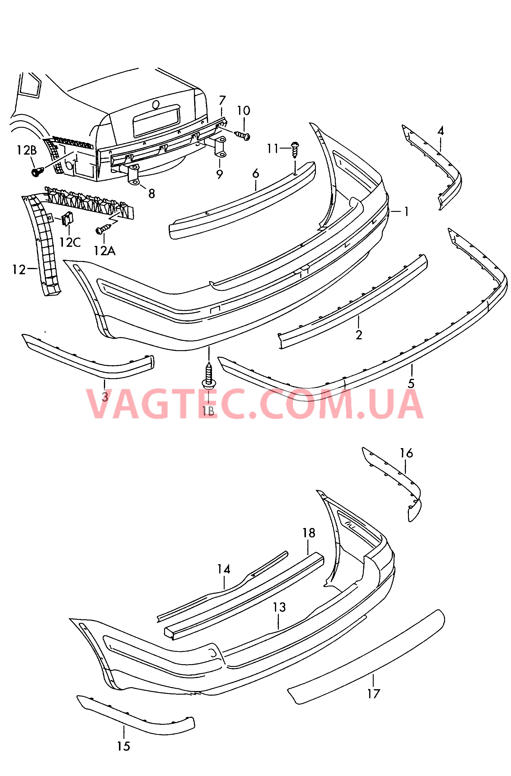 Бампер  для VOLKSWAGEN Passat 2000-1