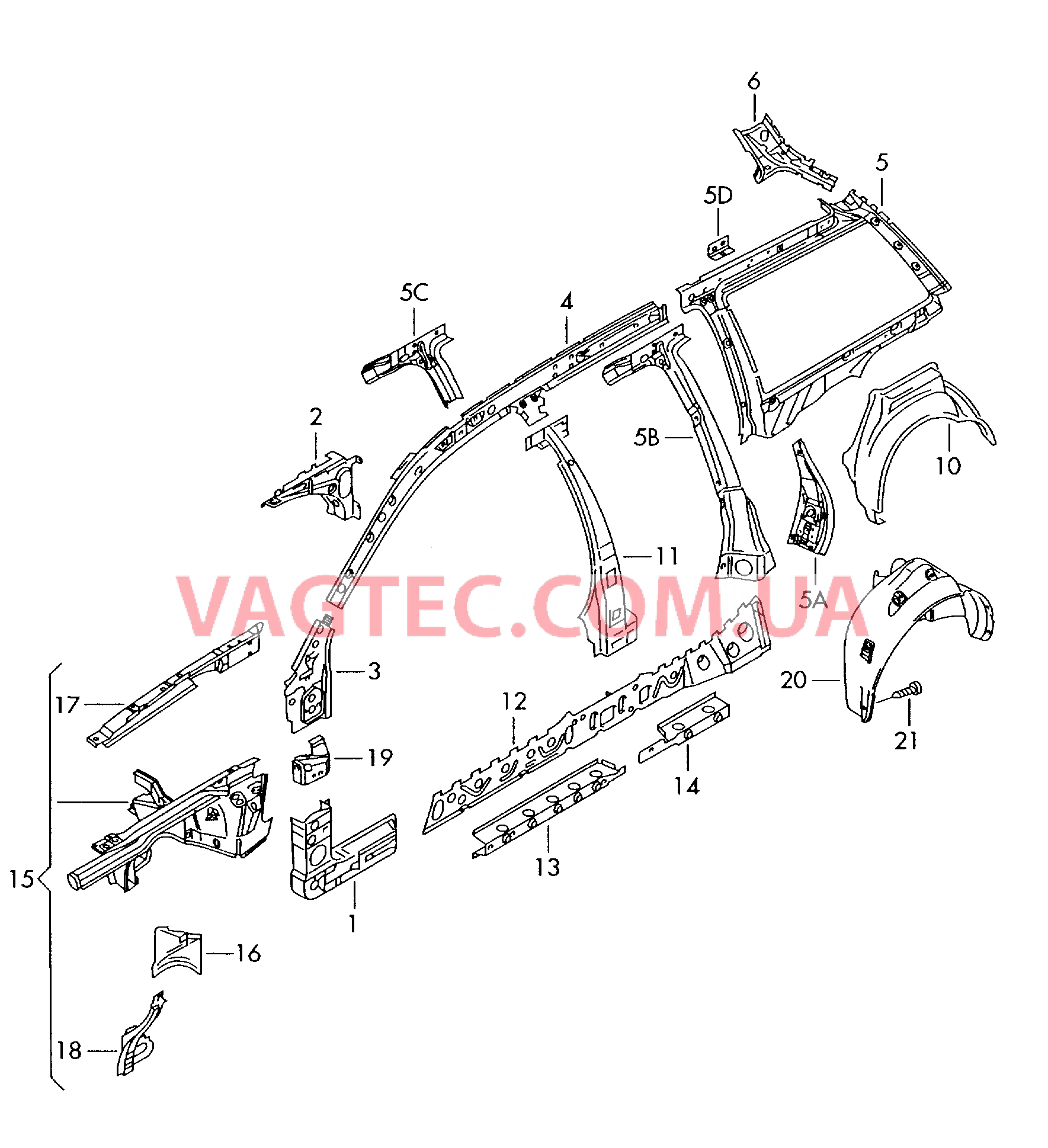 Деталь боковая  для VOLKSWAGEN Passat 2000-1