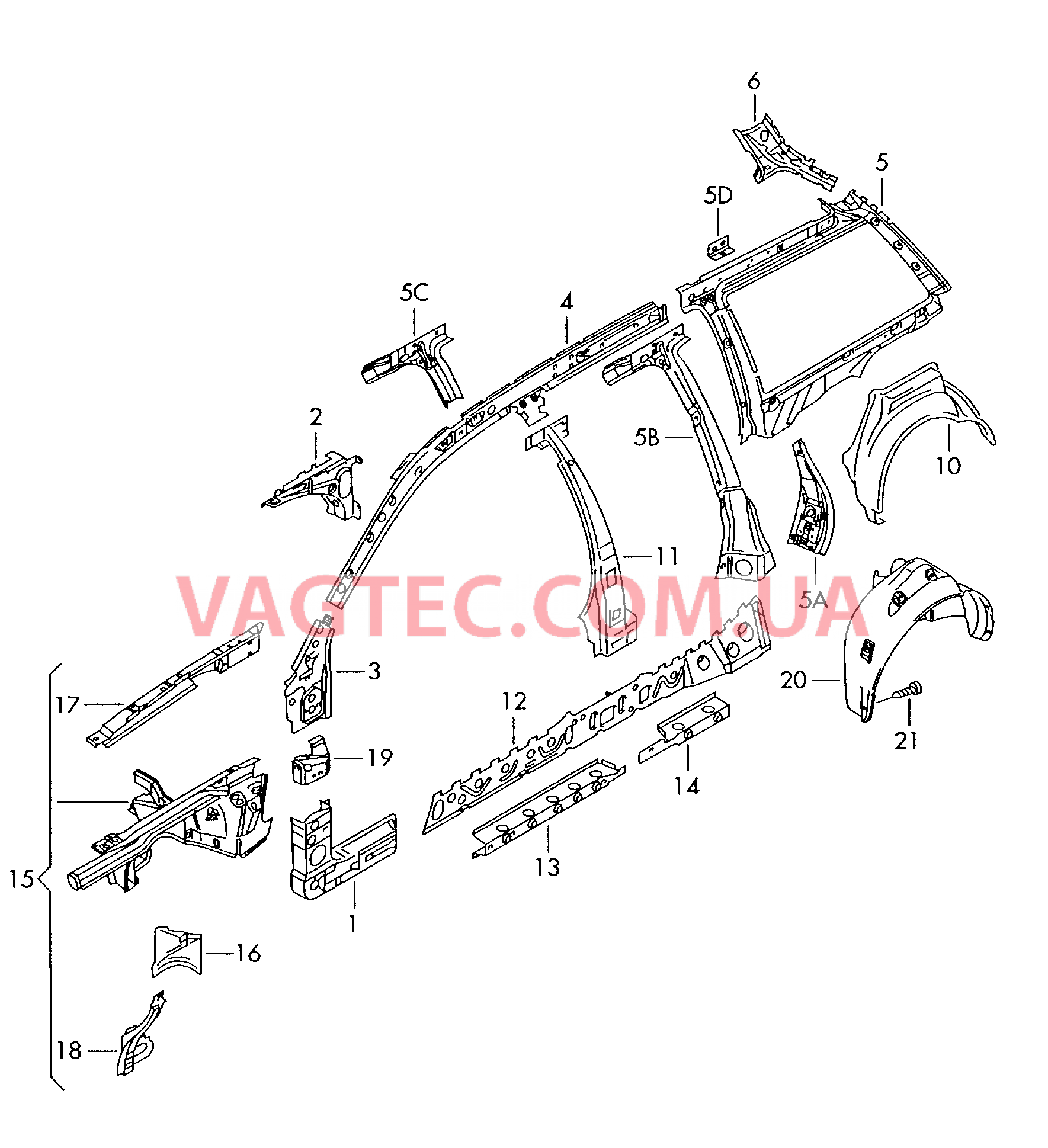  VW РASSAT Деталь боковая  для VOLKSWAGEN Passat 2000