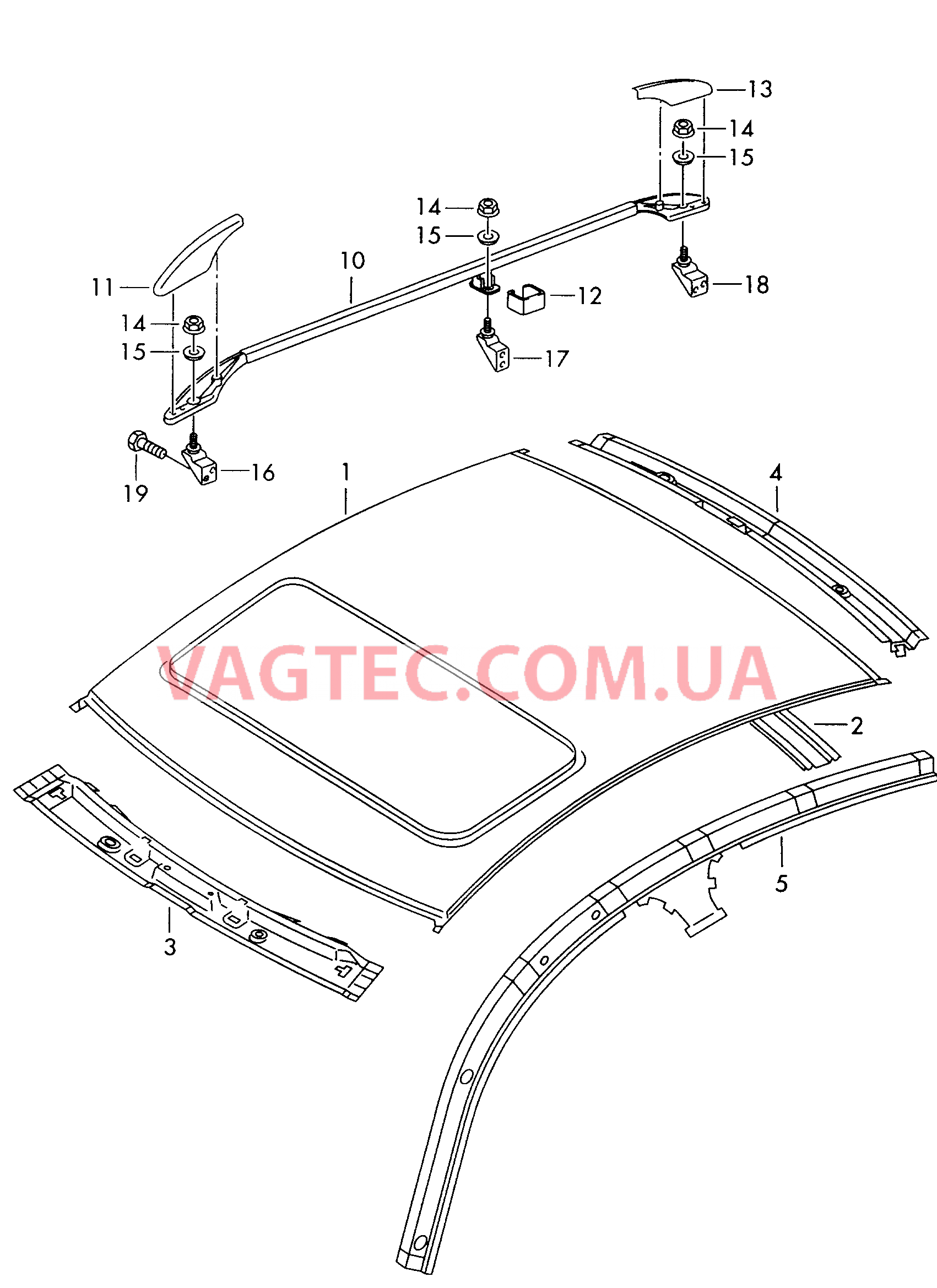 Крыша VW РASSAT  Релинг на крыше VW РASSAT   для VOLKSWAGEN Passat 2000