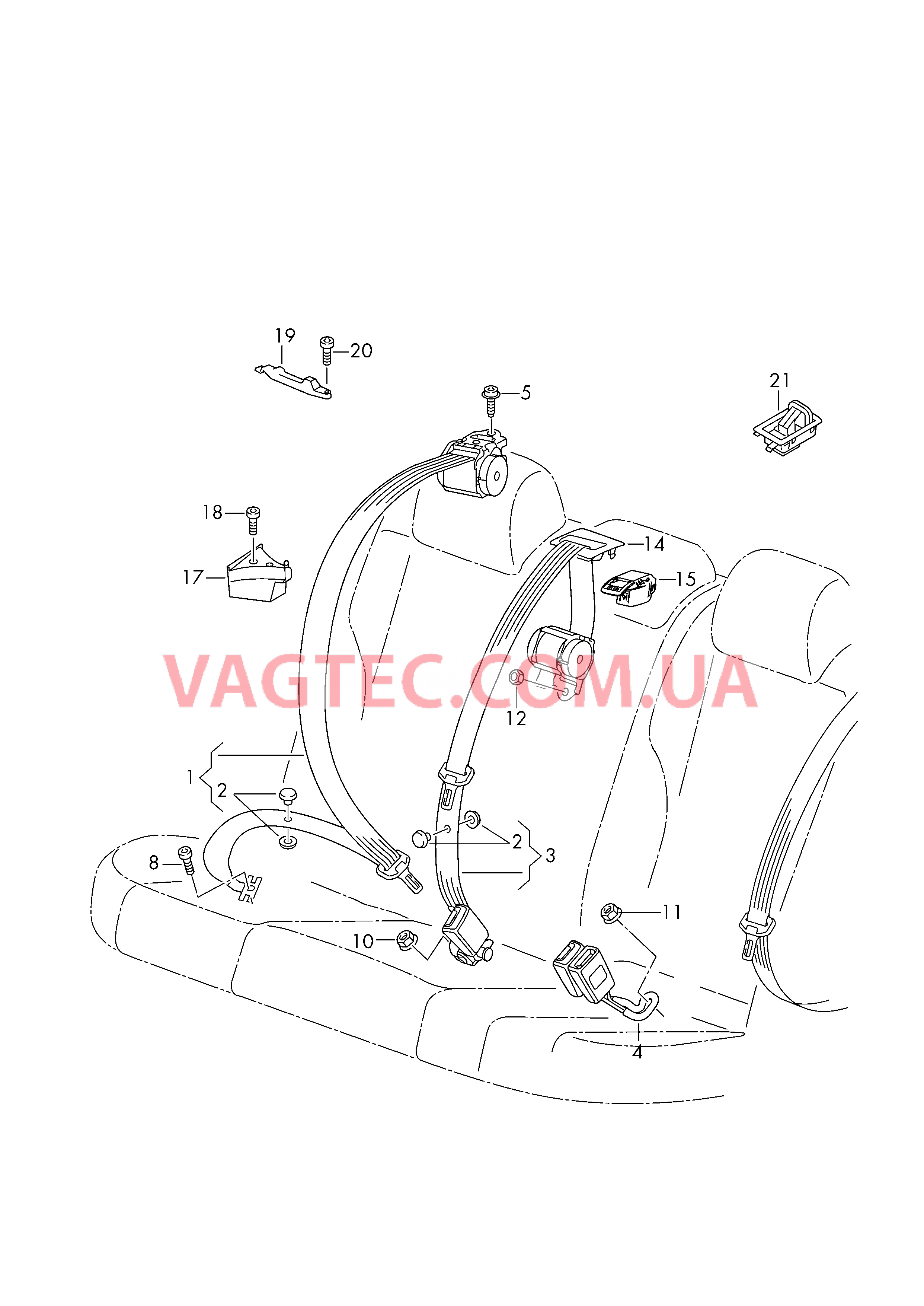 Трехточечн. ремень безопасн. Замок ремня безопасности  для VOLKSWAGEN Passat 2019-1