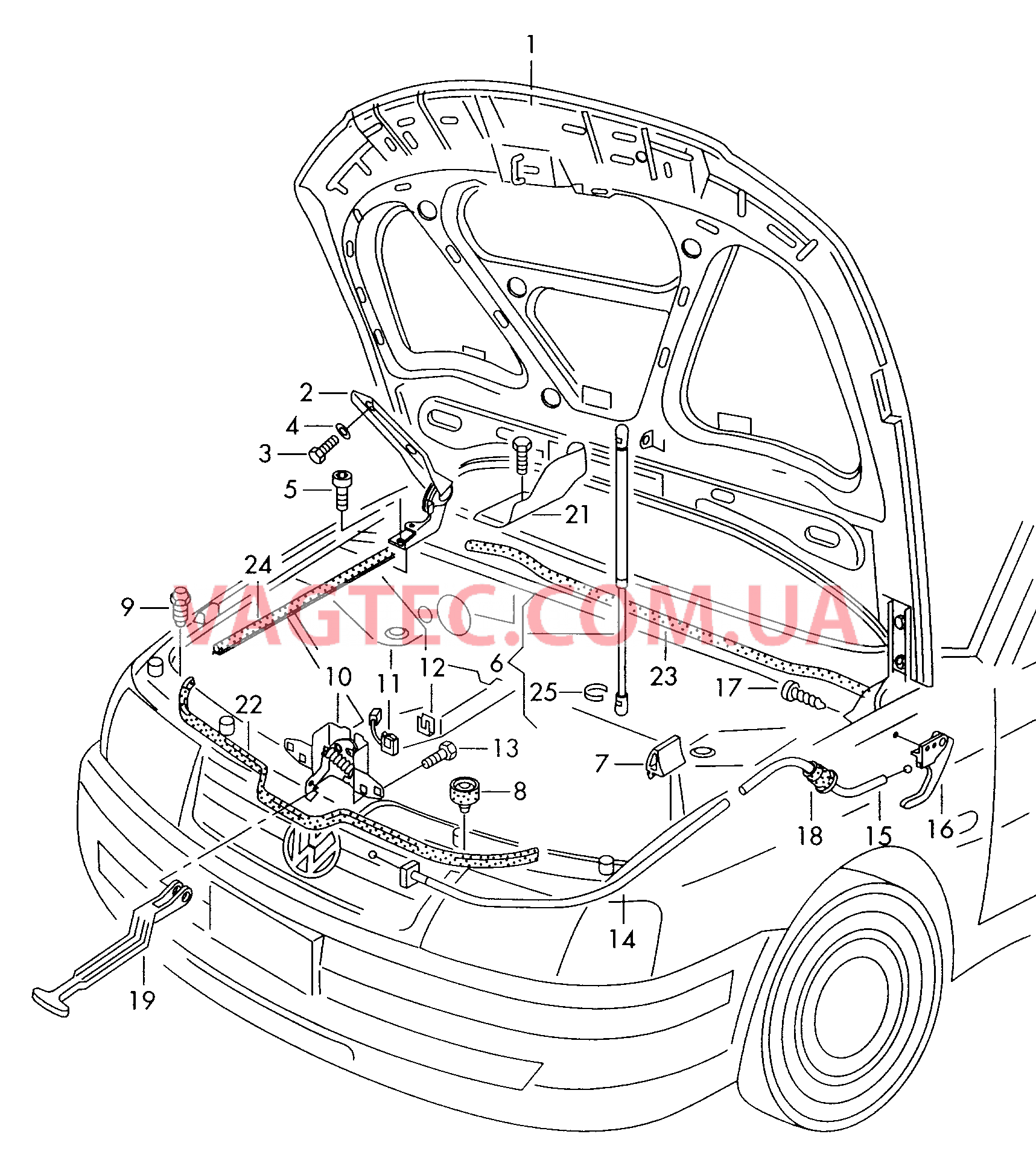 Капот VW РASSAT   для VOLKSWAGEN Passat 2000