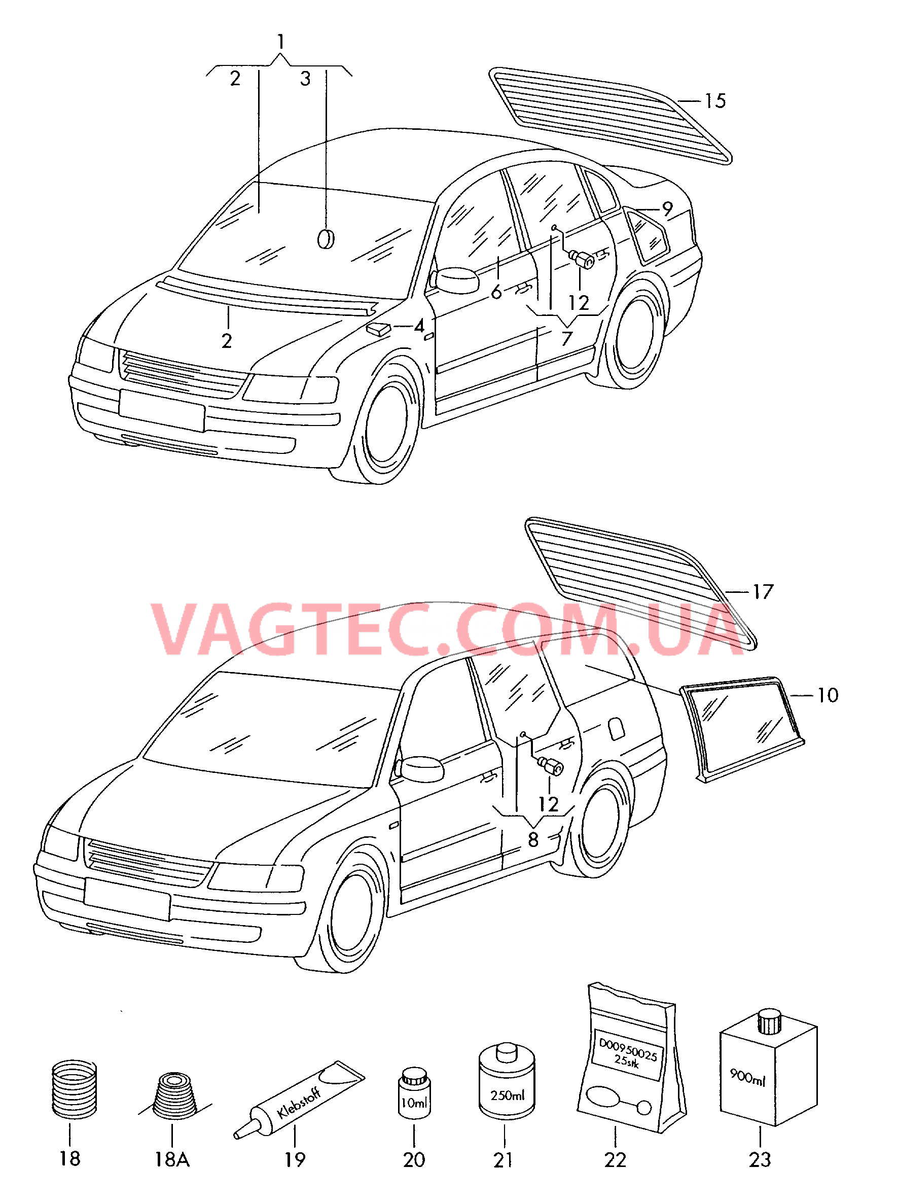 Стёкла VW РASSAT   для VOLKSWAGEN Passat 2000