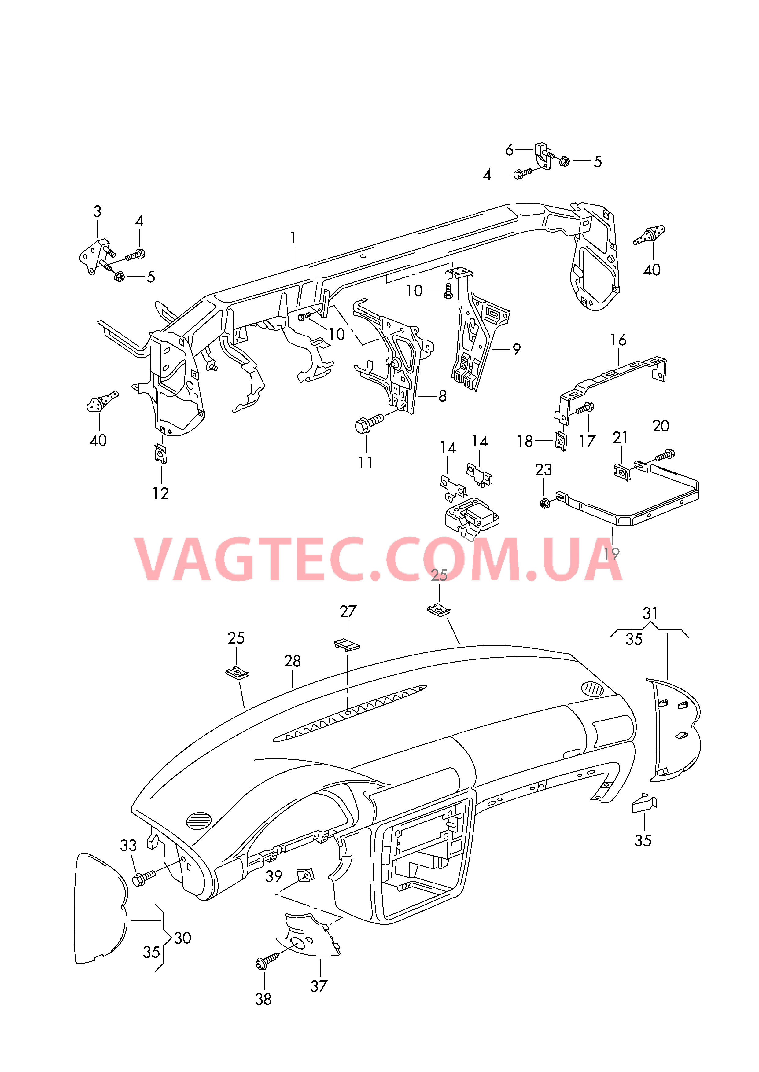 Панель приборов Детали, встроен. в пан. приб.   F             >> 3B-1-600 000* для VOLKSWAGEN Passat 2002