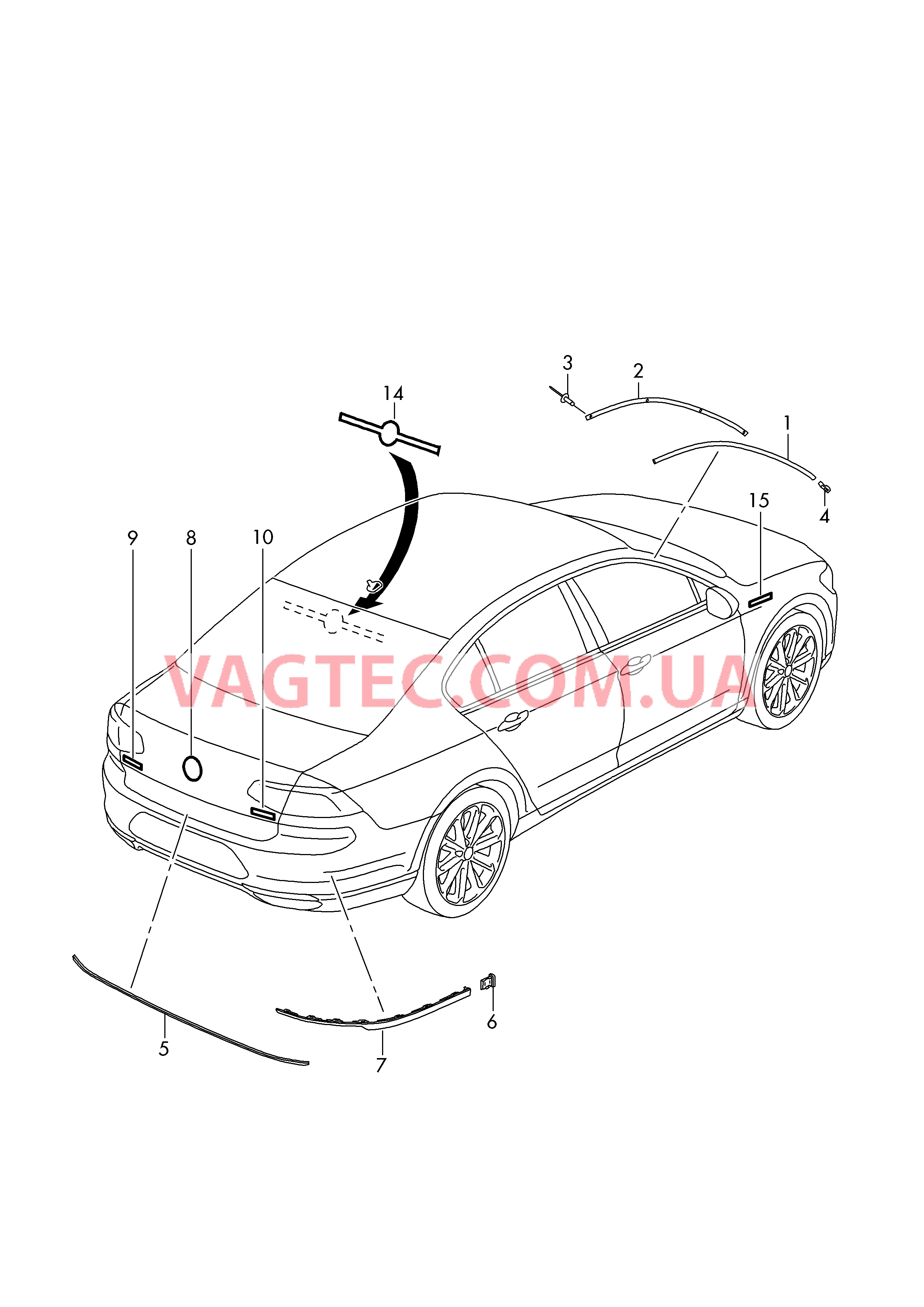 Водоотводящий щиток Надписи  для VOLKSWAGEN Passat 2016