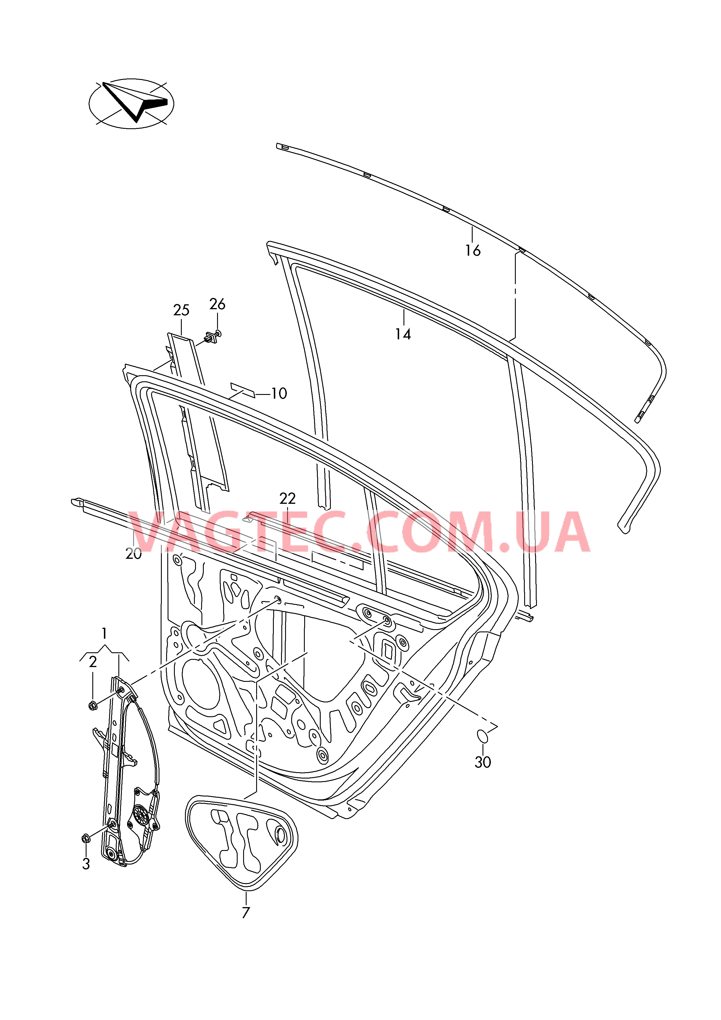 Cтеклоподъемник направляющая стекла Уплотнитель двери Накладка для двери  для VOLKSWAGEN Passat 2017