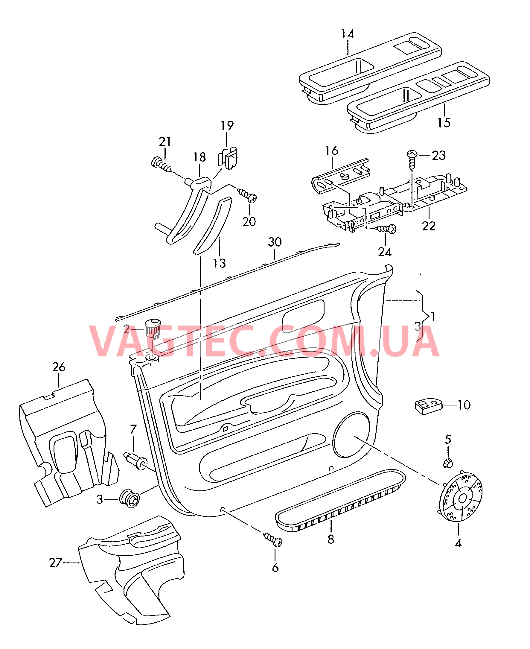 Обивка двери  F 3B-2-000 001>> для VOLKSWAGEN Passat 2001