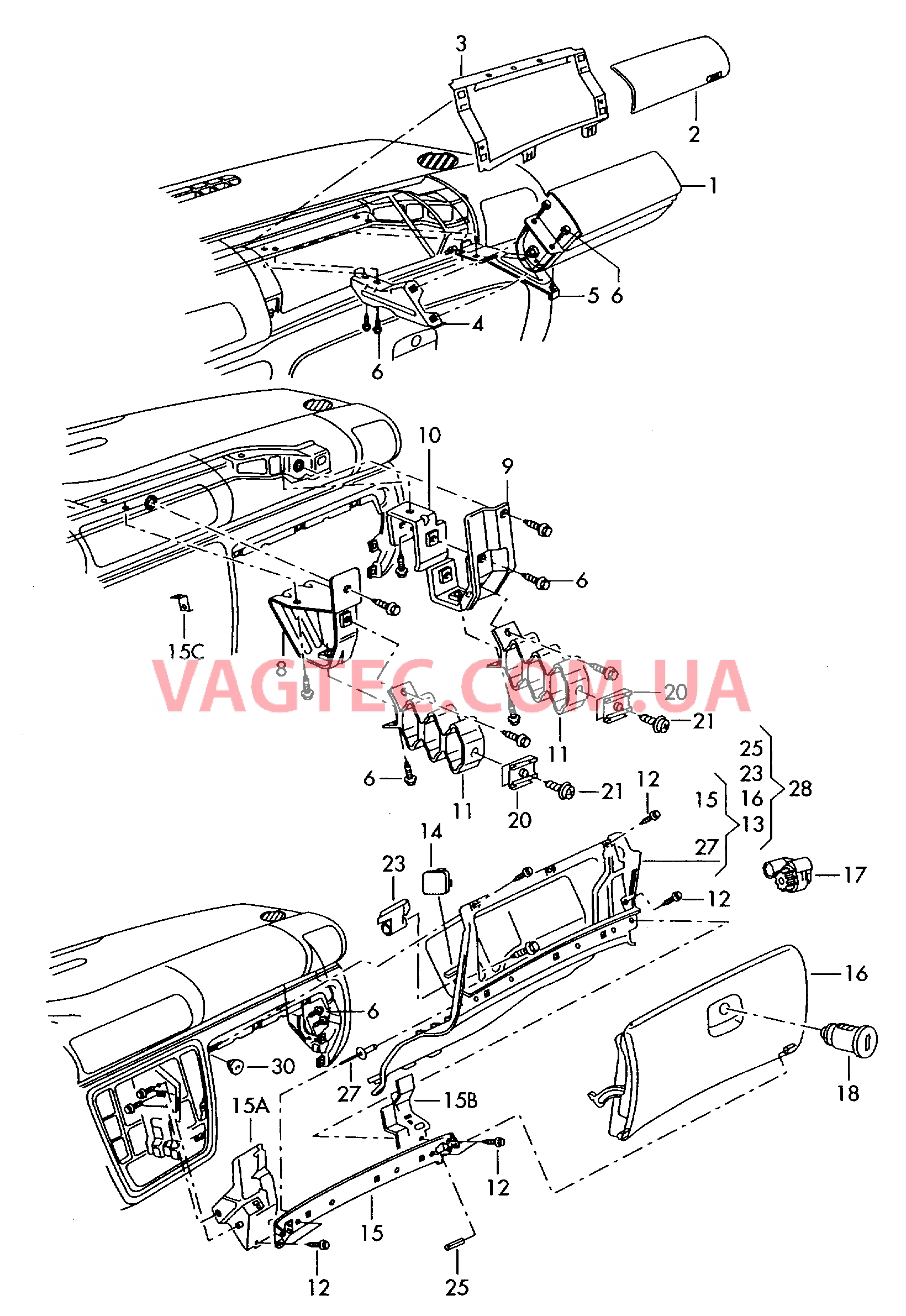 Подушка безопасности (сторона переднего пассажира)  для VOLKSWAGEN Passat 2002