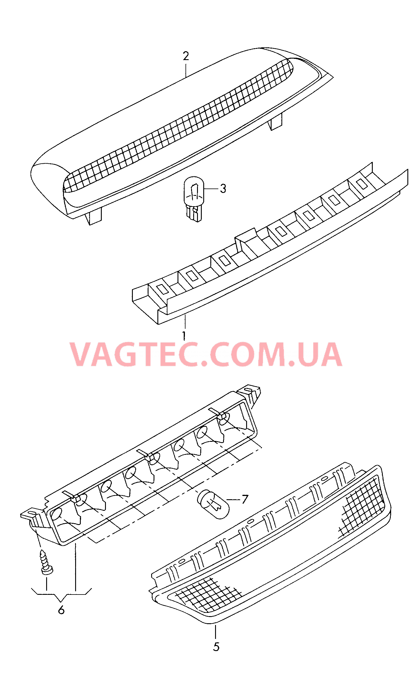 Верхний стоп-сигнал  для VOLKSWAGEN Passat 2000-1