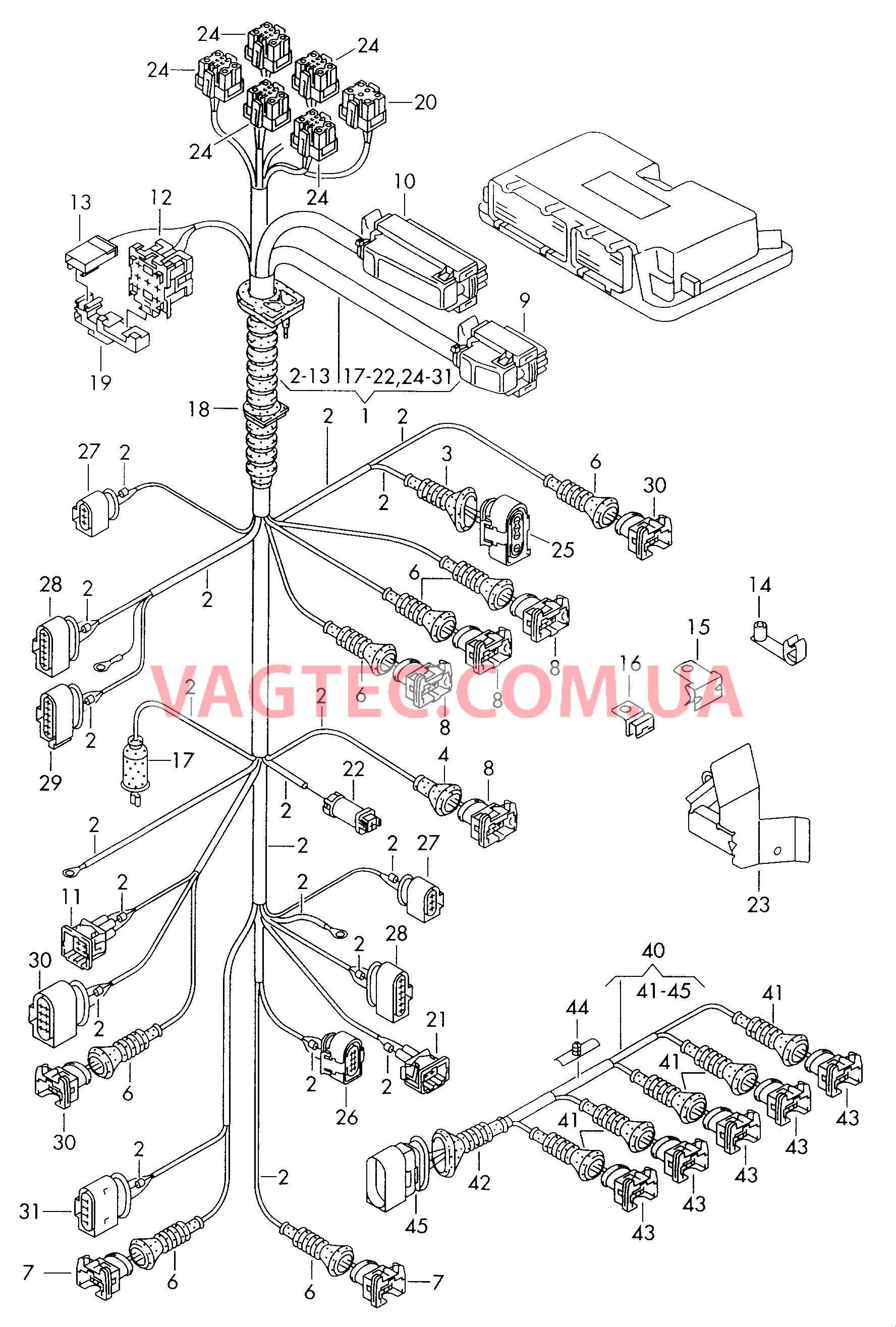 Жгут проводов для моторн. отс.  для VOLKSWAGEN Passat 2001